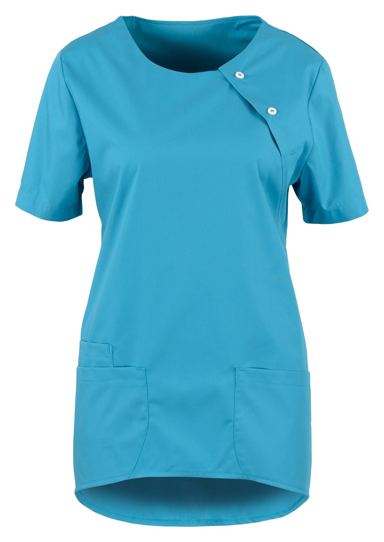 BEB Schlupfbluse beb MEDIZIN/PFLEGE Damen KASACK Kurzarm Rundhals Petrol