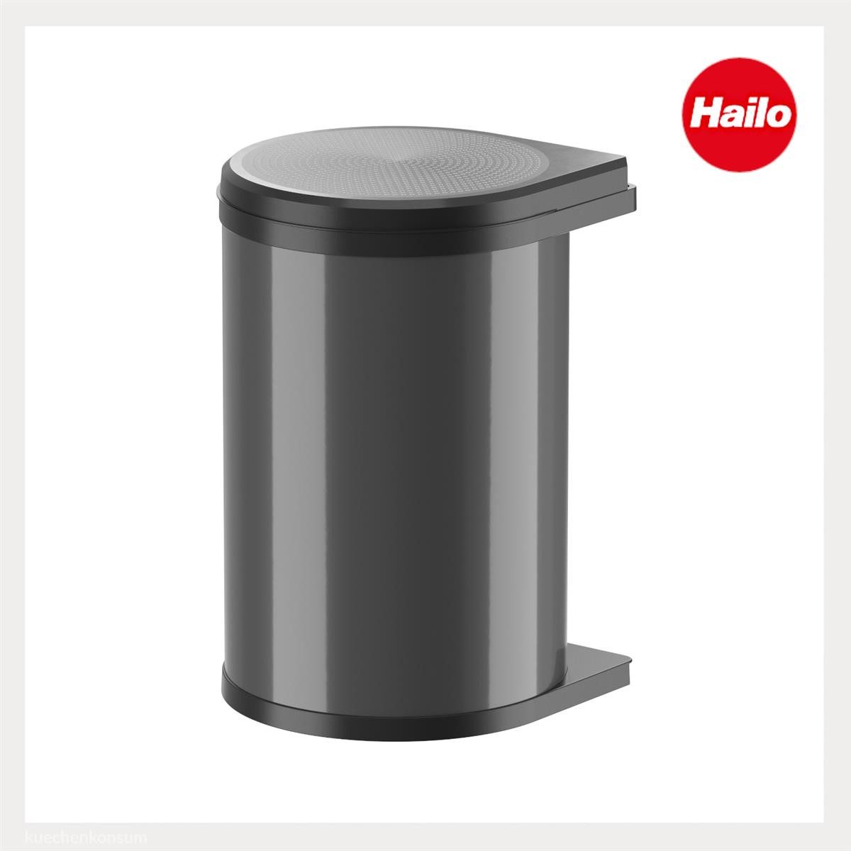 Hailo Einbaumülleimer Hailo Abfallsammler 3520071 MO Swing Mono 20 Liter Dunkelgrau Schwarz, für Schrankbreite ab 400 mm mit Drehtür – Bild 2 von 5
