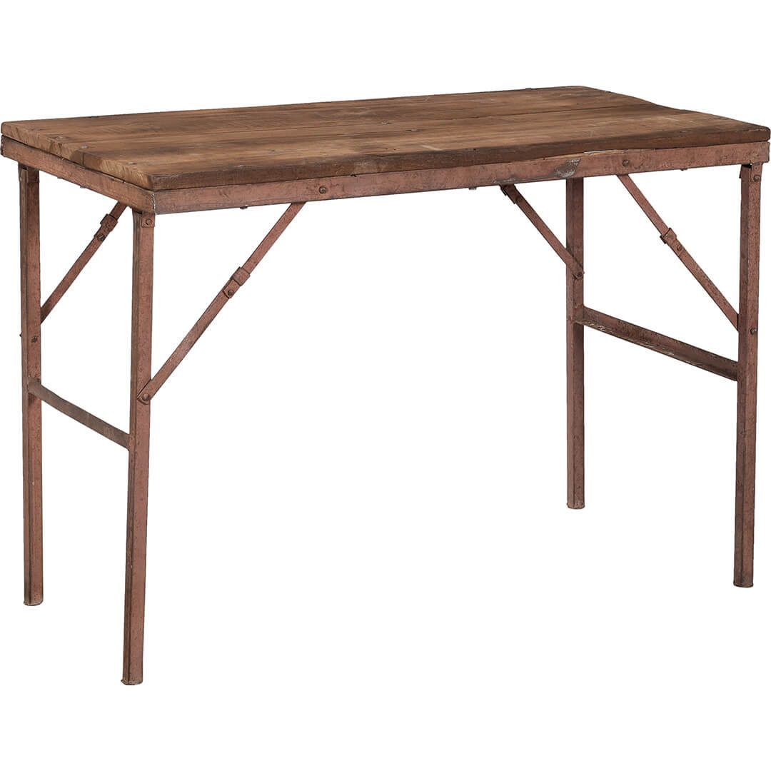 Vintagehaus Klapptisch Klapptisch Outdoortisch 100/50 Cafehaus Industrial Rotbraun