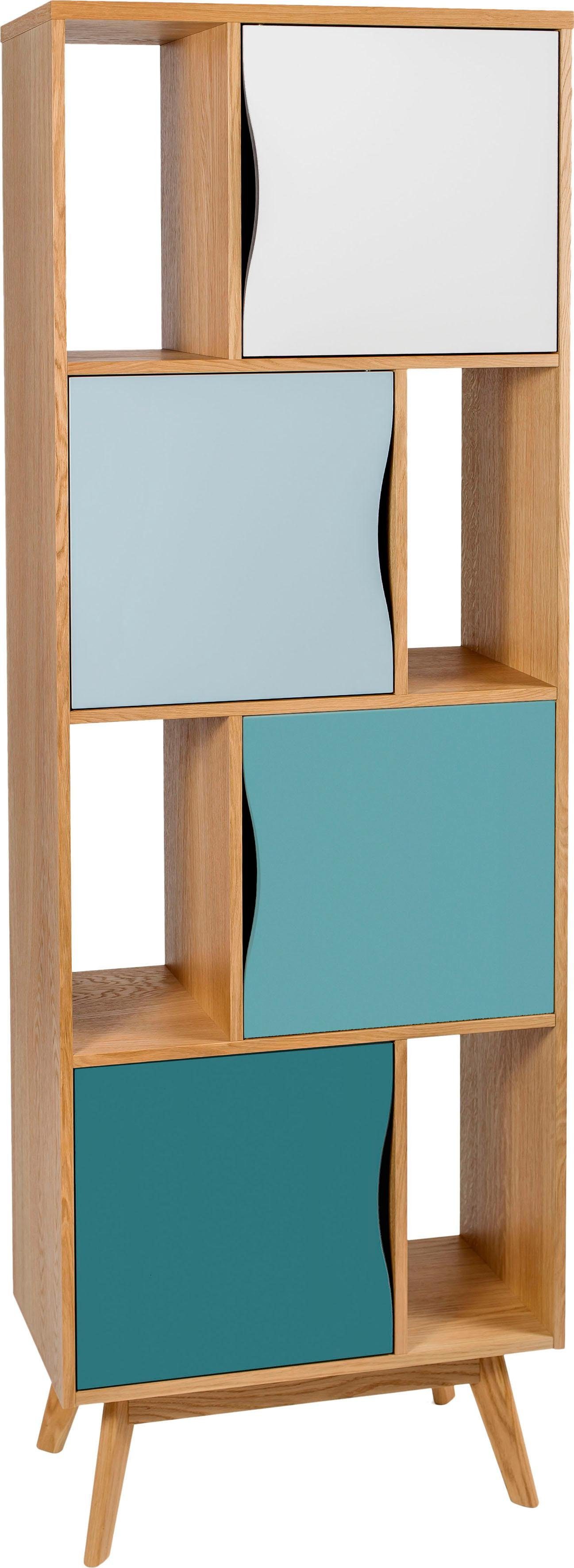 Höhe cm, Bücherregal aus eiche/mint Avon, Holzfurnier 191 Design skandinavisches schlichtes Eiche, Woodman