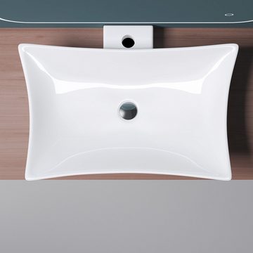 Mai & Mai Waschbecken Aufsatzwaschbecken inkl. NANO-Beschichtung aus Keramik Brüssel891, leichte Reinigung, BTH: 565x375x100mm
