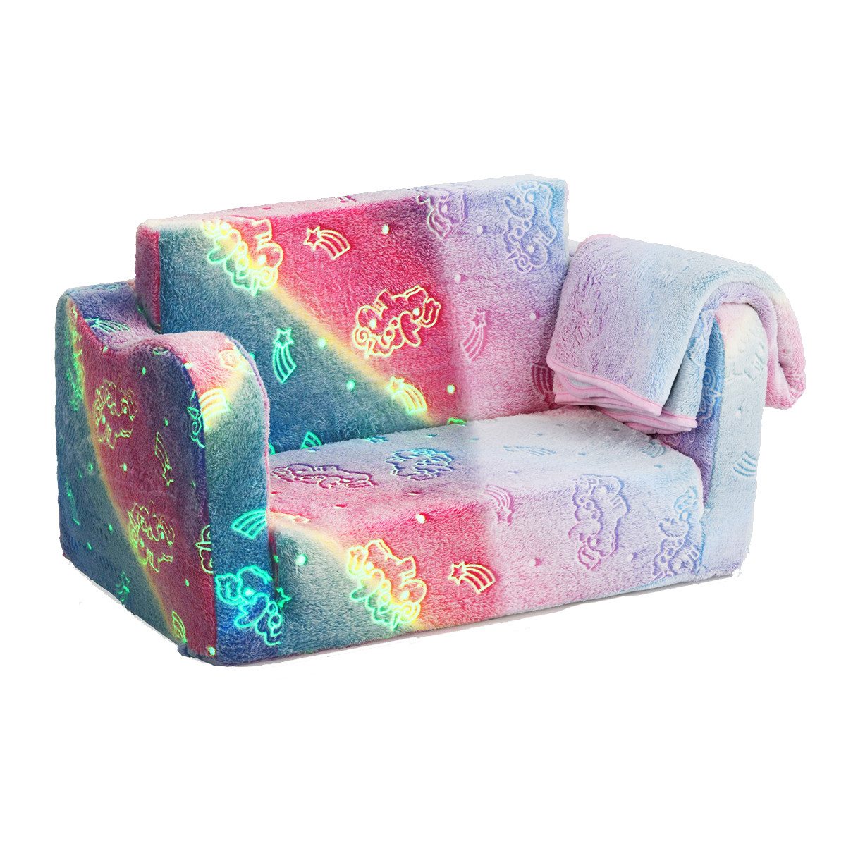 COSTWAY Kindersessel, 2 in 1 Klappsofa günstig online kaufen