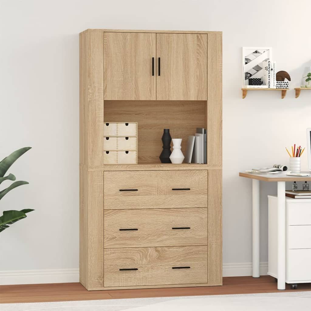 vidaXL Highboard Highboard Sonoma-Eiche Holzwerkstoff (1 St)