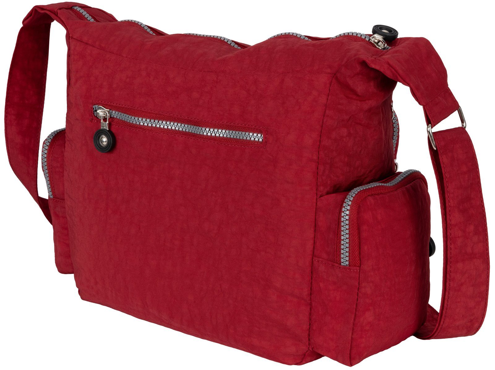 Schultertasche Umhängetasche STREET Umhängetasche tragbar Damentasche BAG Rot Taupe, Schultertasche, Umhängetasche als Handtasche