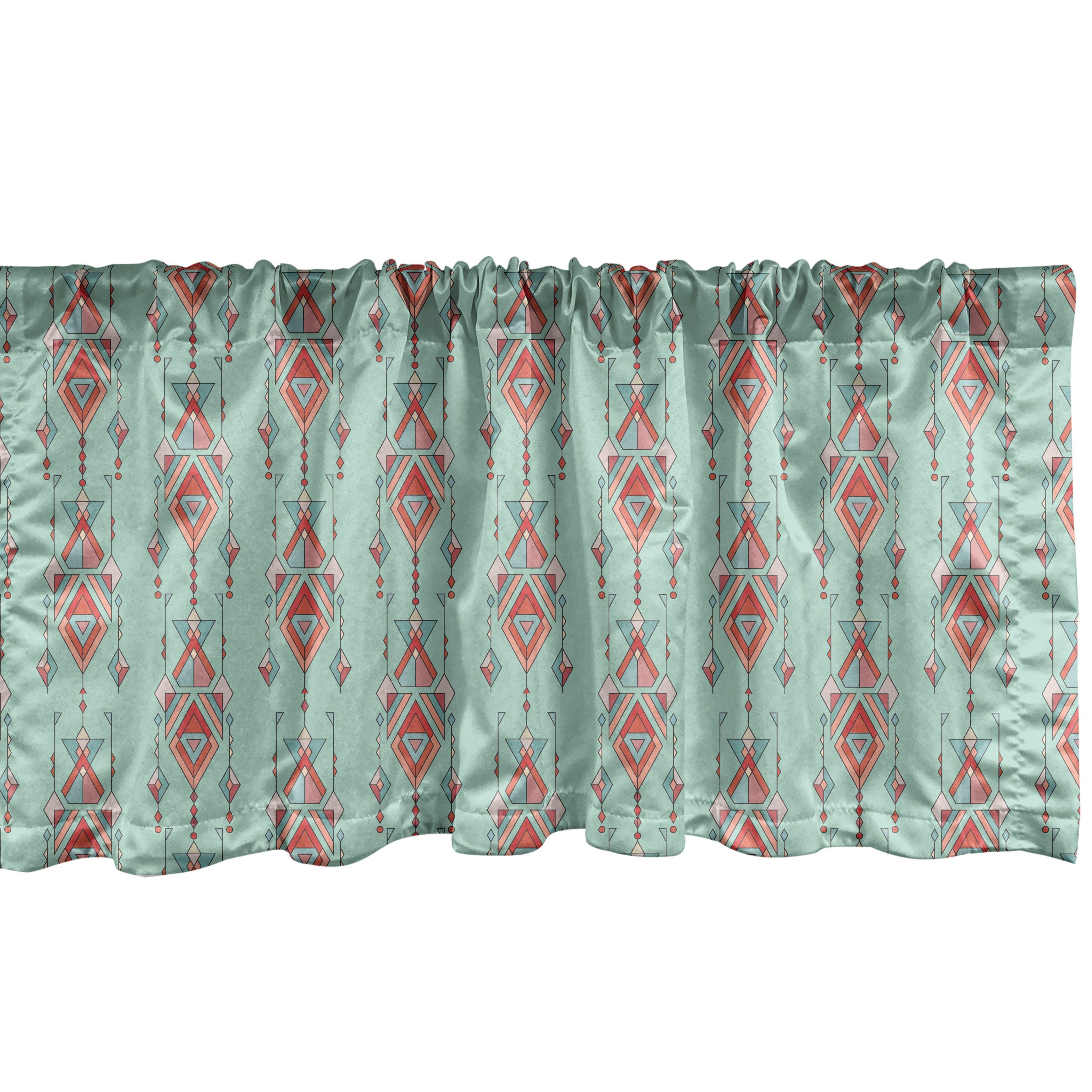 Scheibengardine Vorhang Volant für Küche Schlafzimmer Dekor mit Stangentasche, Abakuhaus, Microfaser, südwestlich Pastell Traditionelle
