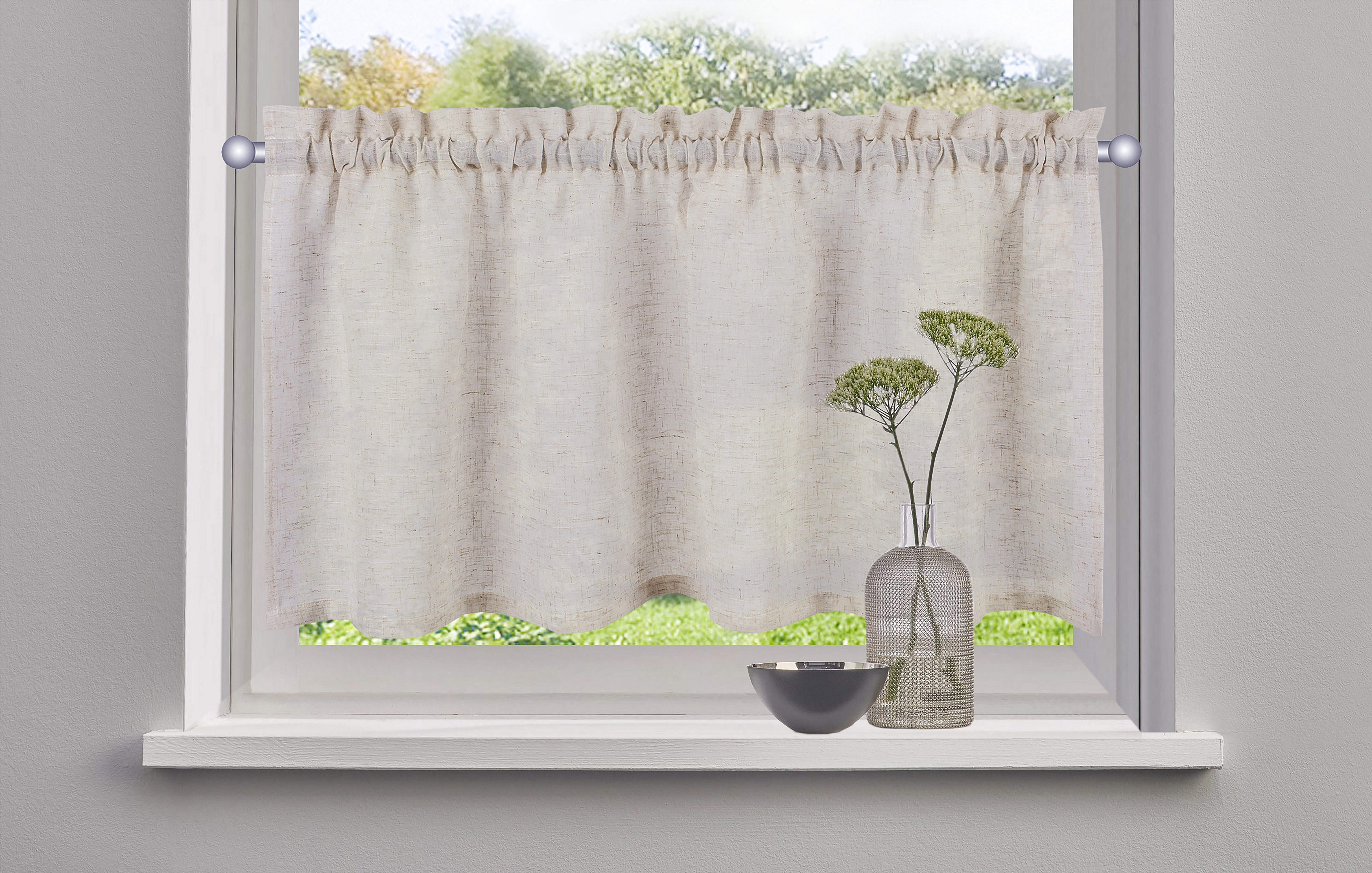 my home Scheibengardine Louvelle (1 St), Stangendurchzug, halbtransparent, günstig online kaufen