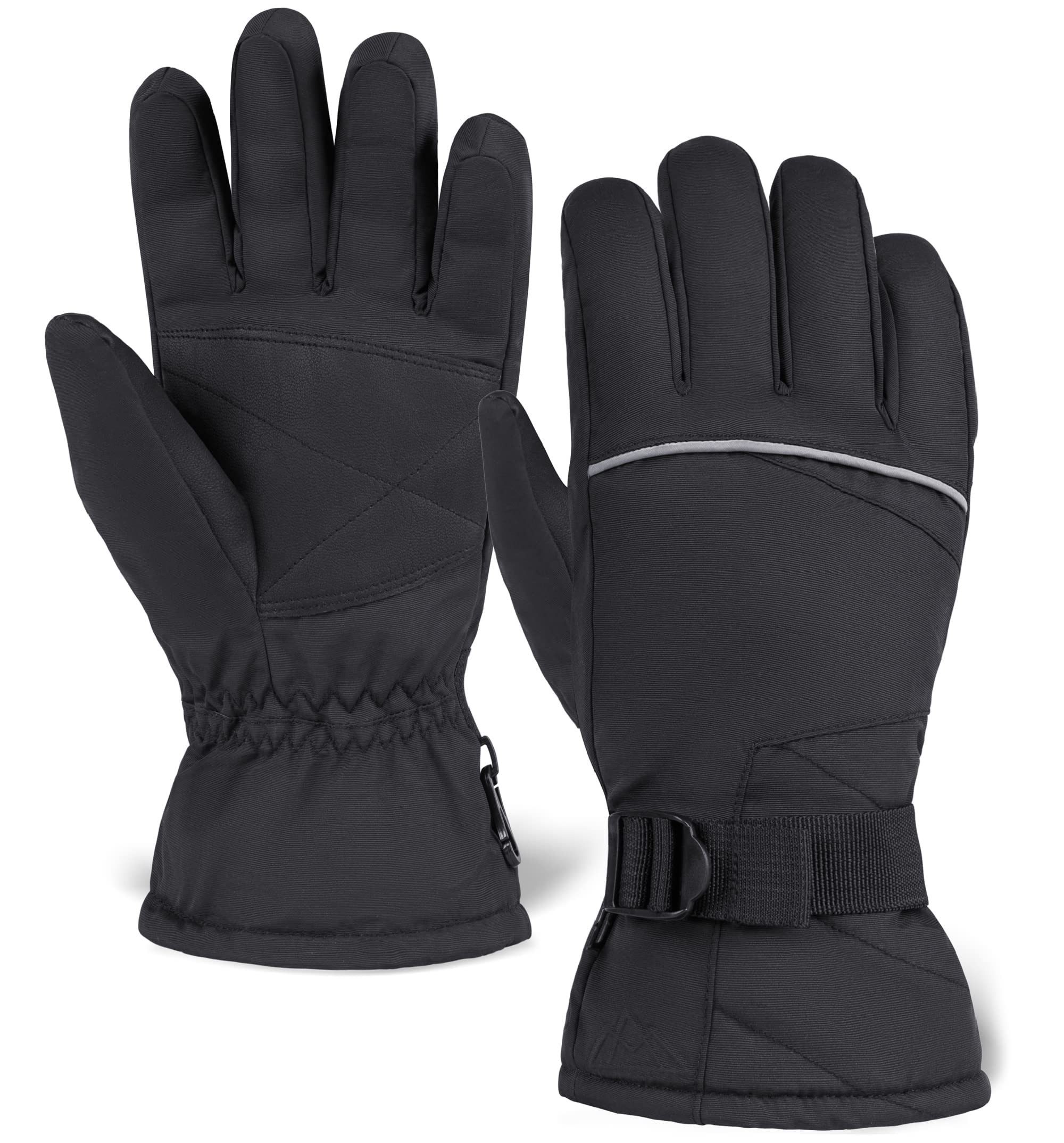 Tough Outfitters Lederhandschuhe Skihandschuhe für Herren und Damen Ski Snowboard Рукавички für Winter (1-St) Winter Ski Gloves Herren Handschuh Wasserdicht zum Skifahren