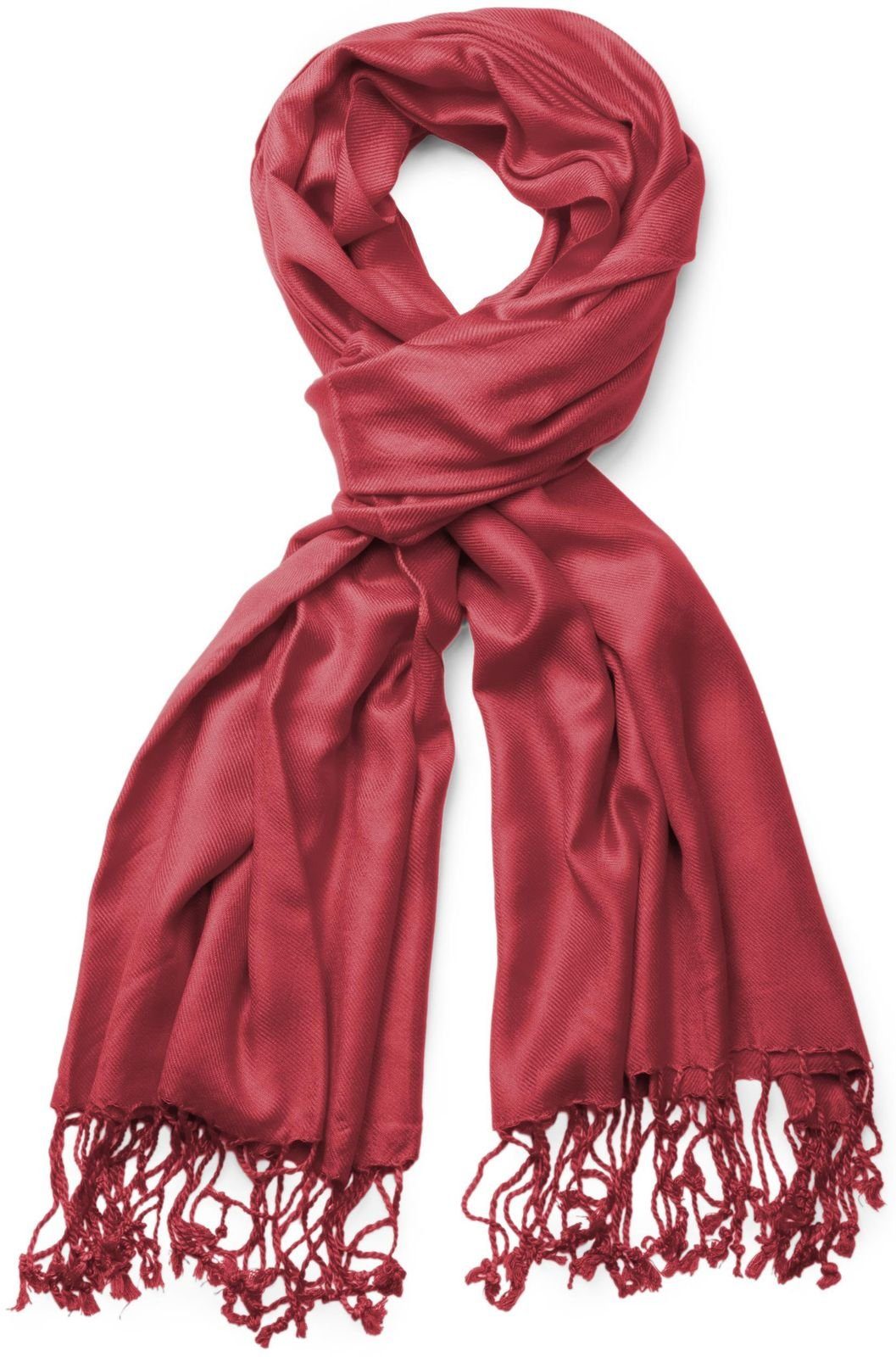styleBREAKER Modeschal Unifarbener weicher Schal mit Fransen, (1-St)