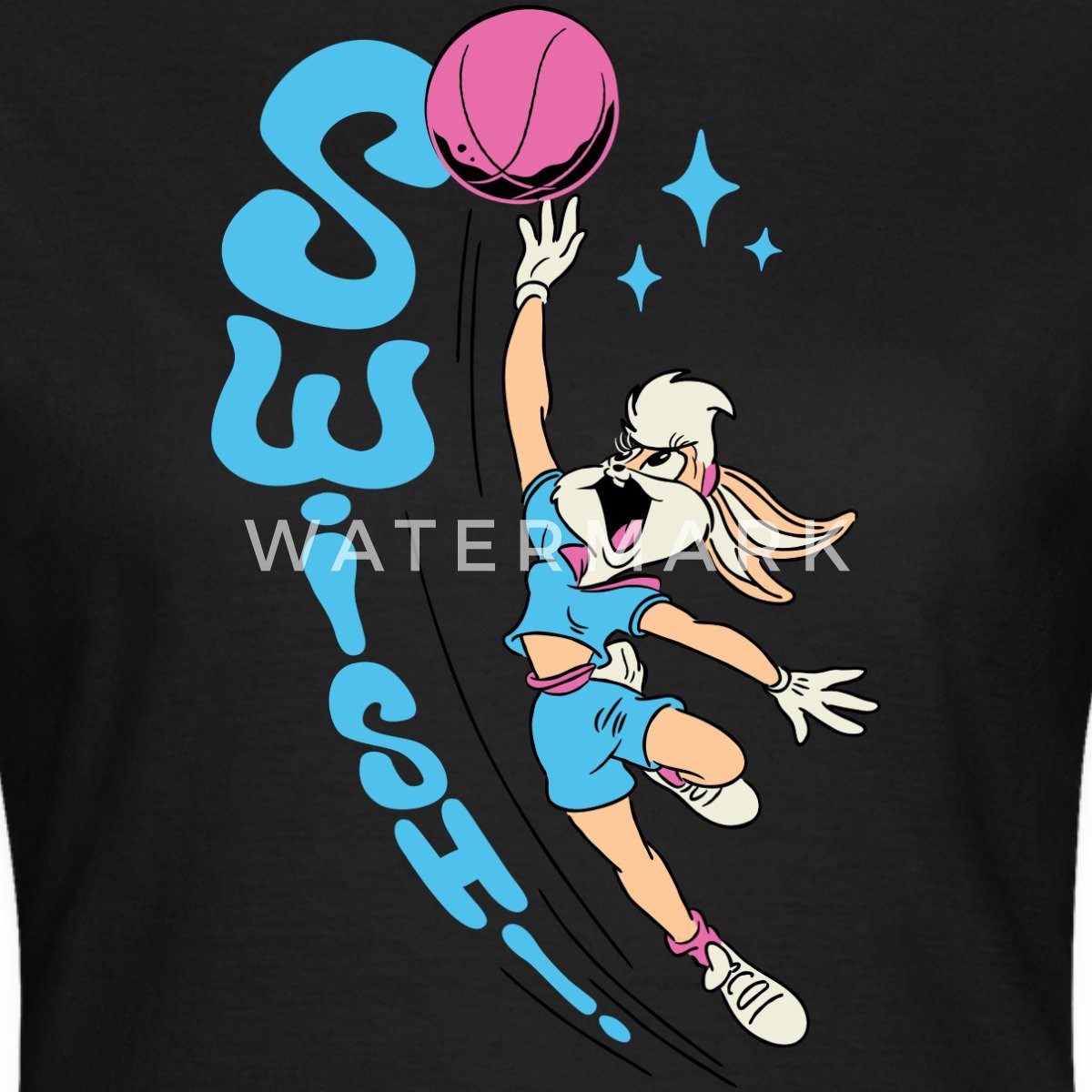 Spreadshirt T-Shirt Looney Tunes Lola Bunny Swish Basketball-Design Frauen T-Shirt (1-tlg) Slim Fit, fällt klein aus