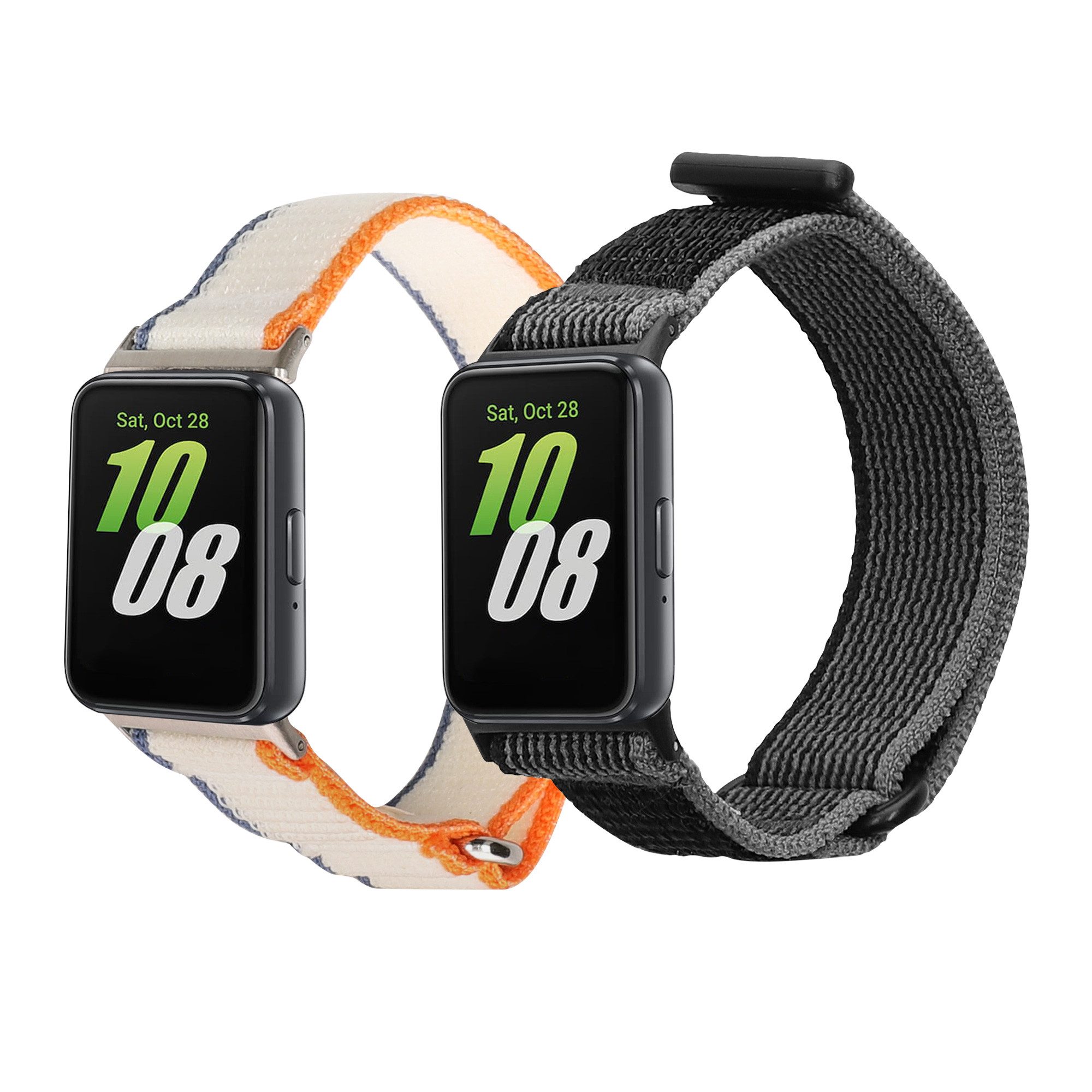 kwmobile 2x Uhrenarmband für Samsung Galaxy Fit 3 Armband Smartwatch, 2-tlg., Fitnesstracker Band Set aus Nylon - Ersatzarmband Smartwatch