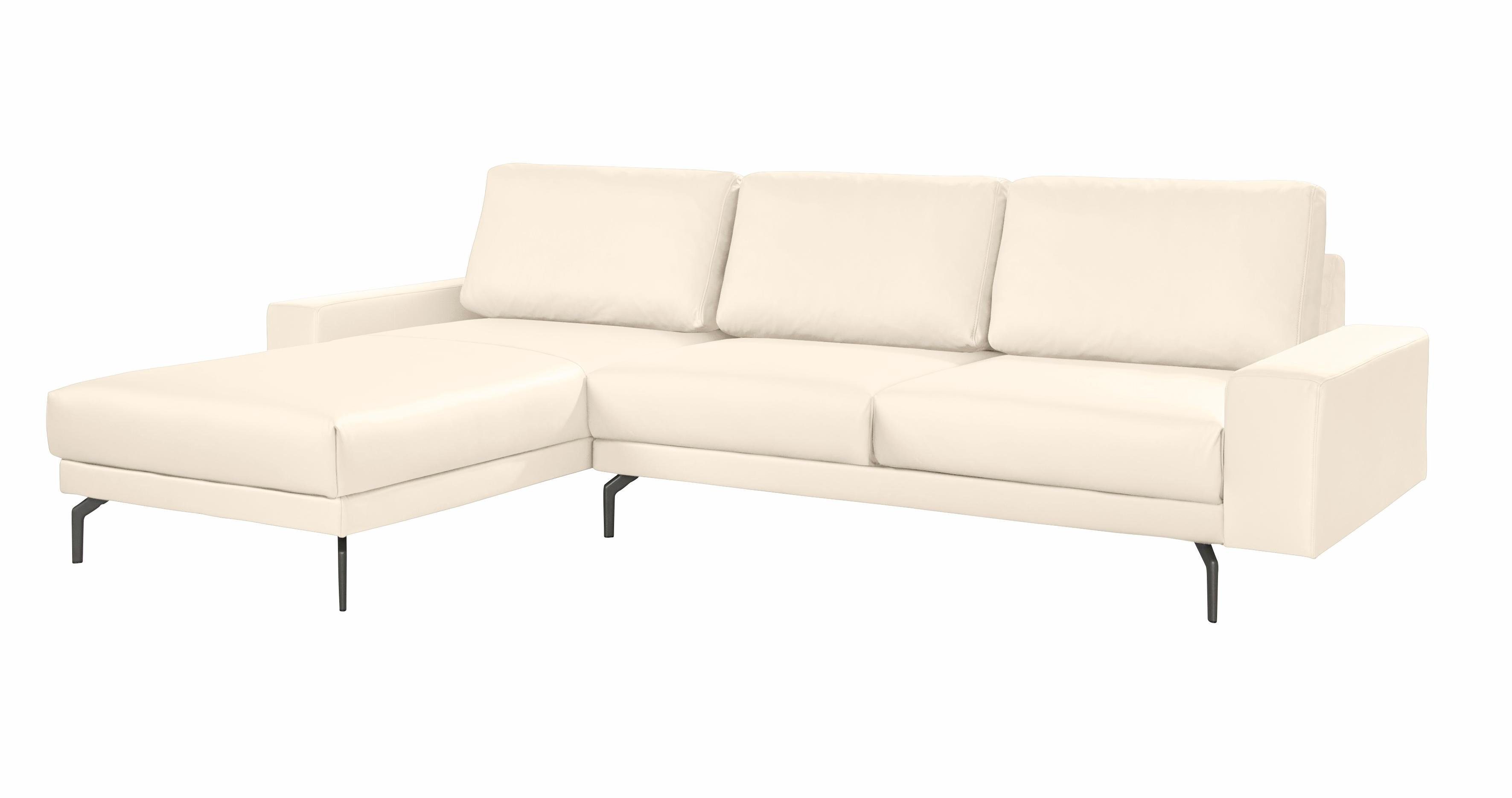 umbragrau, sofa breit hs.450, in Armlehne hülsta 294 Alugussfüße Ecksofa cm Breite niedrig, und