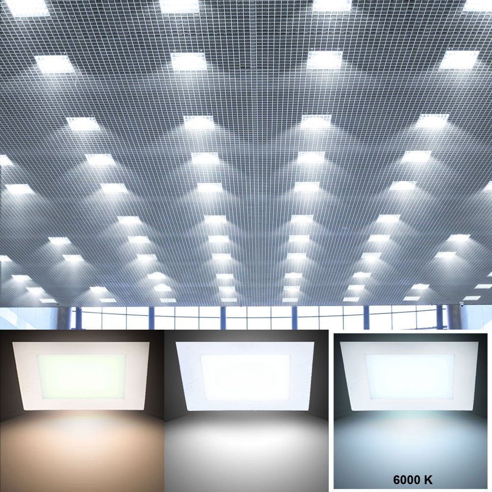V-TAC LED Panel, LED-Leuchtmittel fest verbaut, Kaltweiß, Tageslichtweiß,  Hochwertiges LED Panel Decken Einbau Leuchte Raster Lampe Wand