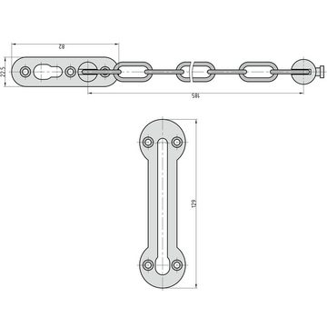 BASI Gitterrostsicherung BASI® Türkette Edelstahl mit Kratzschutz TK 21 6500-0021