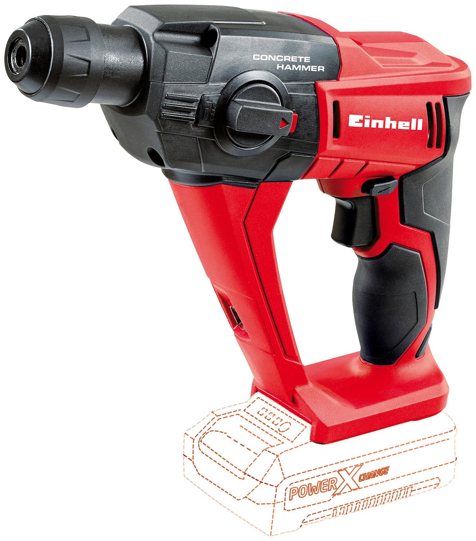 Einhell Akku-Bohrhammer TE-HD 18 Li, max. 1100 U/min, Power X-Change, ohne  Akku und Ladegerät, Fein dosierbare Drehzahlregelelektronik zum  gefühlvollen Arbeiten