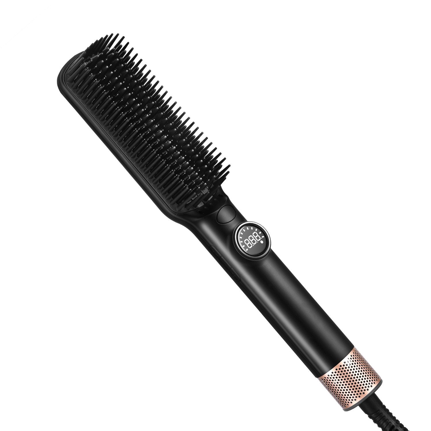 CkeyiN Haarglättbürste Kaltluft-Glättungskamm Dual-Modus Kaltluft und beheiztes Glätten, 100-230℃, mit LED-Anzeige 360° drehbarer Kabel Beheizter Glättungskamm