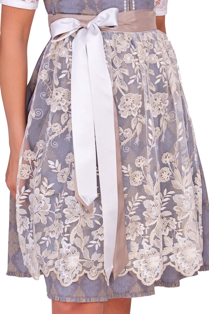 Alpenfee Tracht Dirndl Midi Dirndl 2tlg. - BELLE - grau