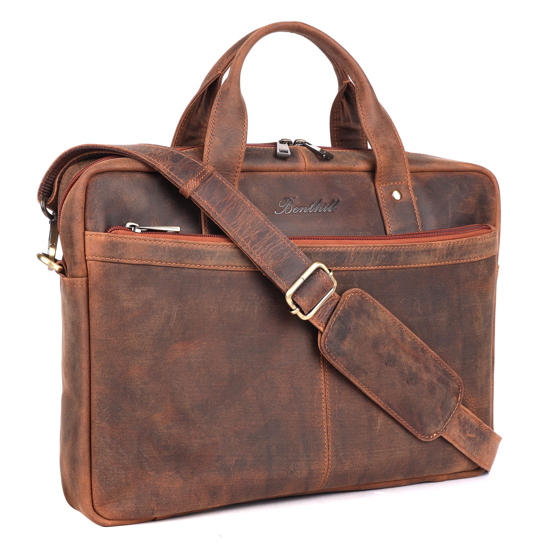 Benthill Aktentasche Echt Leder Laptoptasche Büro Tasche Umhängetasche Schu günstig online kaufen