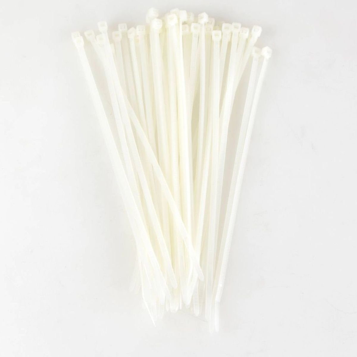 Kabelbinder 18, 20, 25, 30 oder 37 cm Leitungsbinder aus Kunststoff in Weiß (100-St) universell einsetzbar