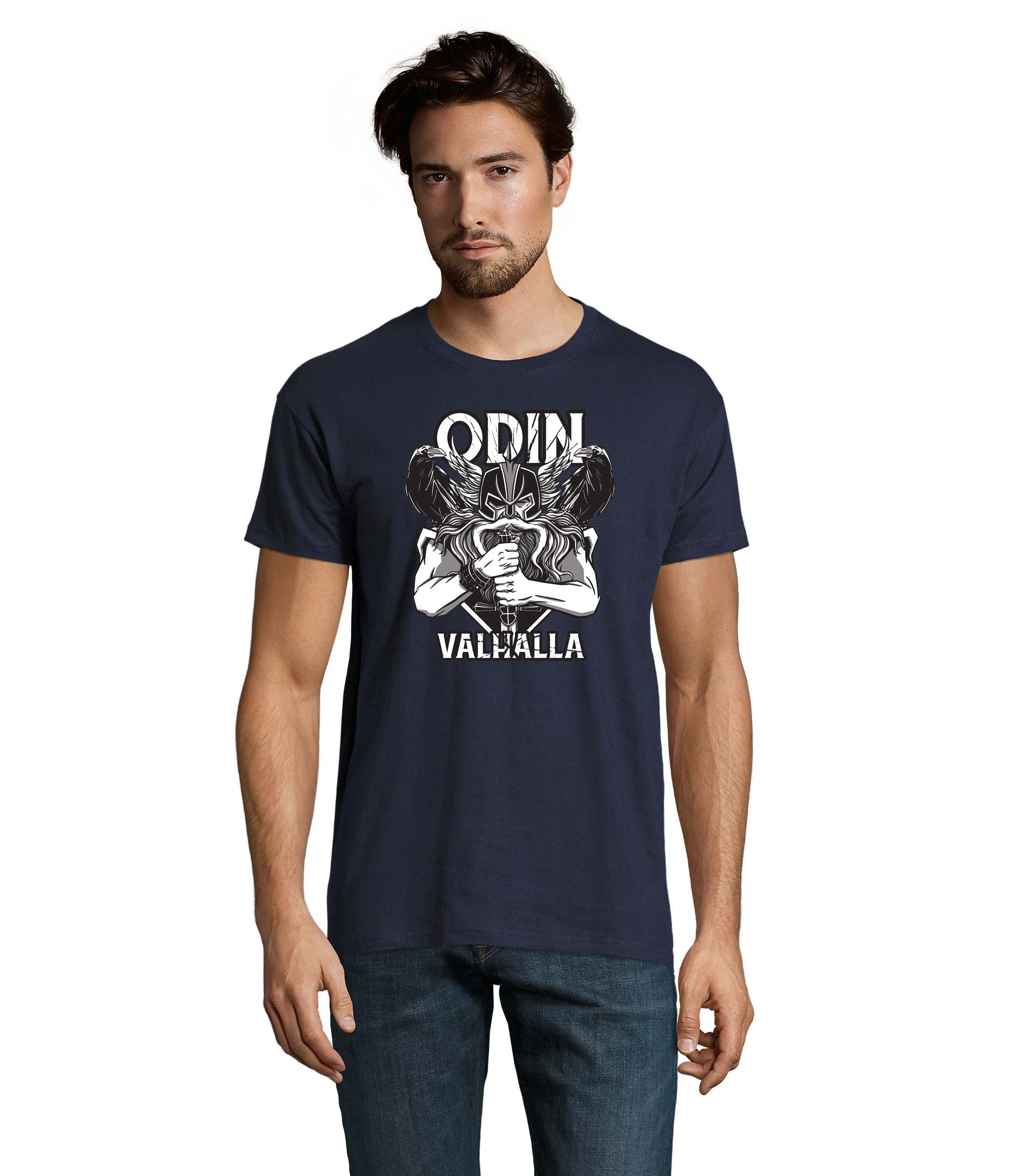 T-Shirt Valhalla Odin Wikinger Herren Shirt Dein Ruf nach Walhall Motiv