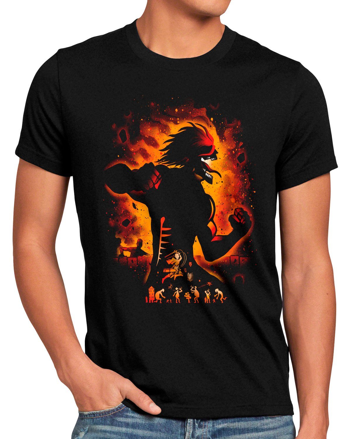 Mitras Save T-Shirt on japan aot Print-Shirt Herren attack anime titan manga style3