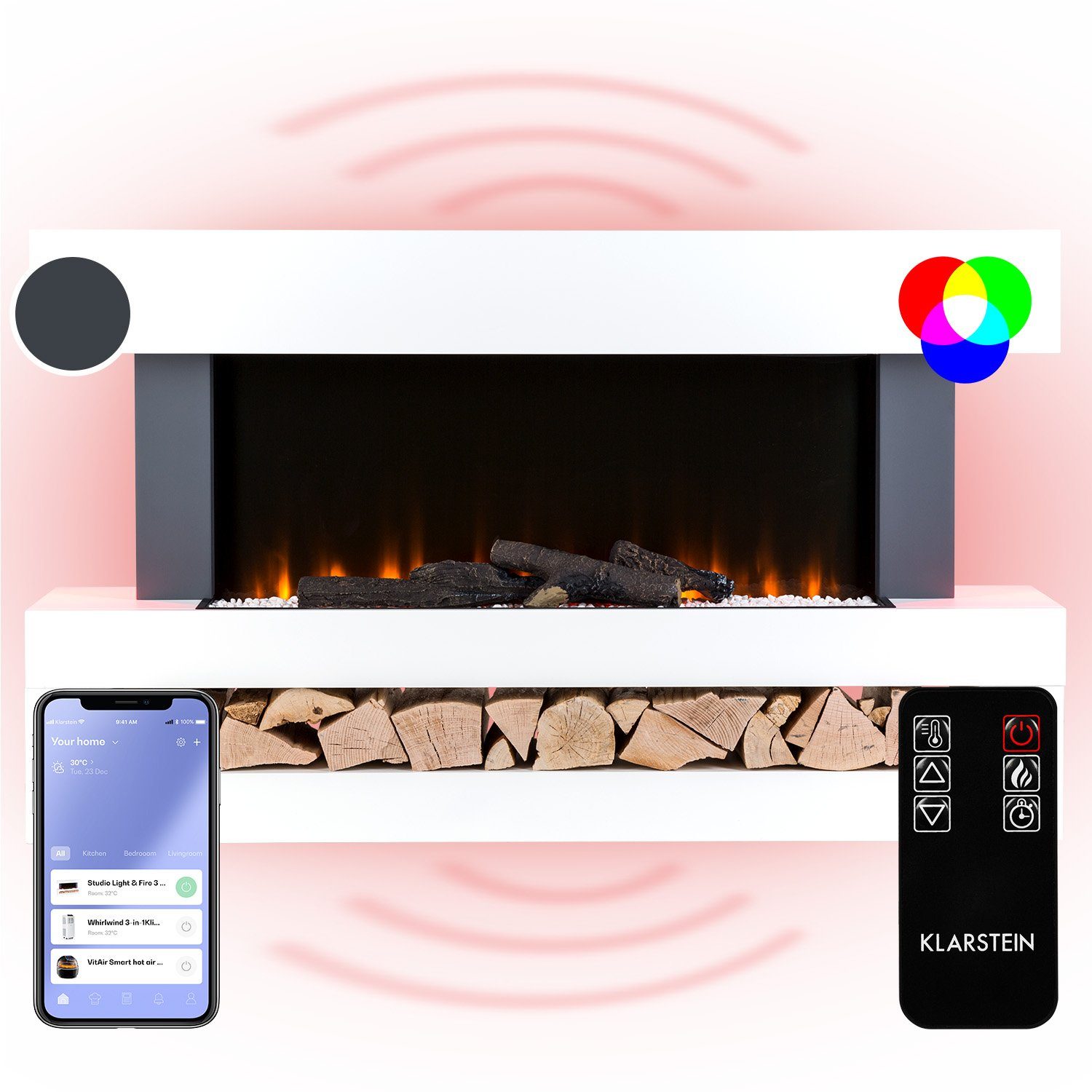Klarstein Elektrokamin Studio Light & Fire, günstig online kaufen