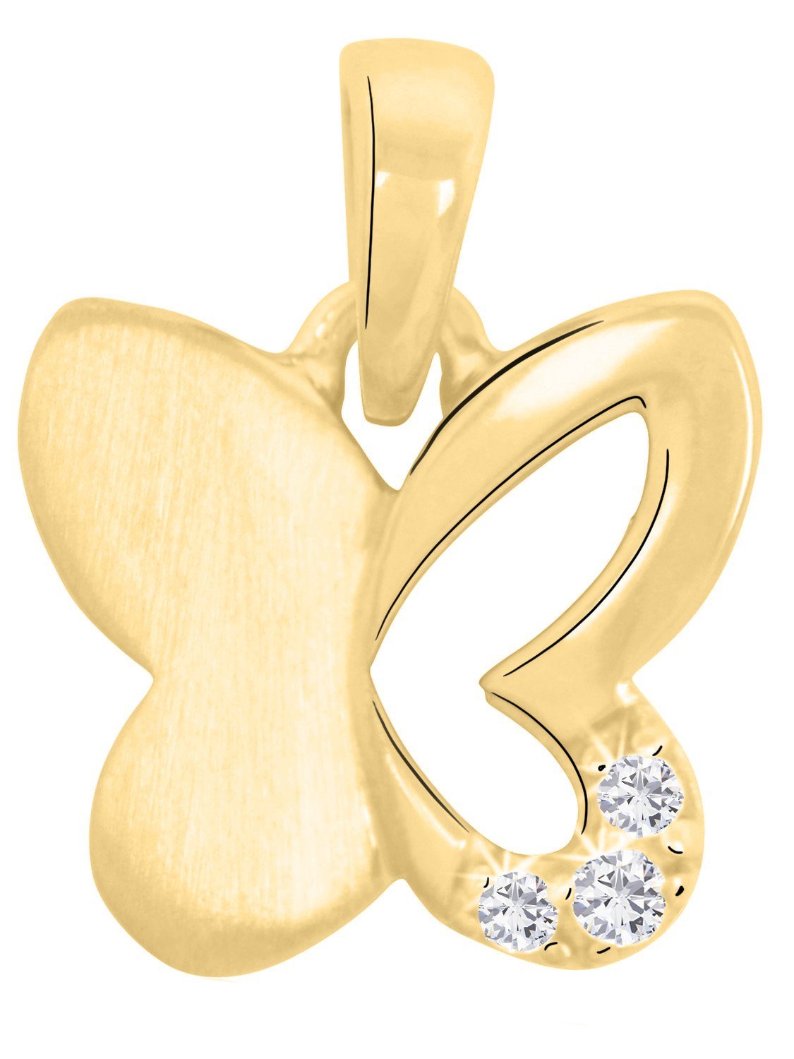 My Gold Schmetterlingsanhänger Damen & Mädchen Anhänger Schmetterling Gold 333 (8 Karat) - Butterfly (Set, 1-tlg., inkl. Schmuckbox), Geschenke