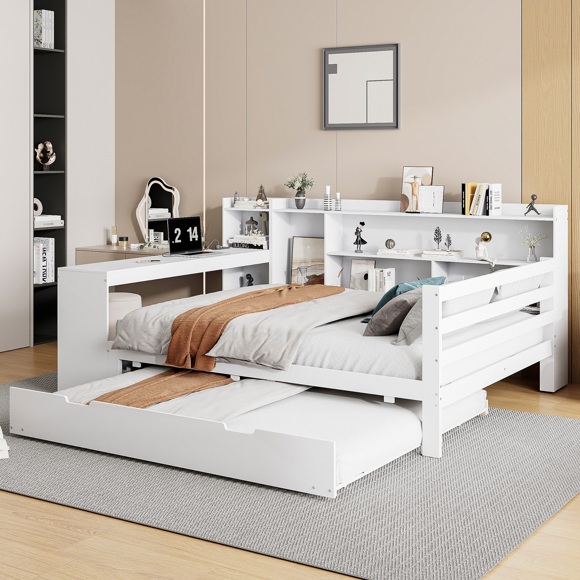 REDOM Schlafsofa Daybett,Funktionsbett,Stauraumbett, aus Massivholz mit Sch günstig online kaufen
