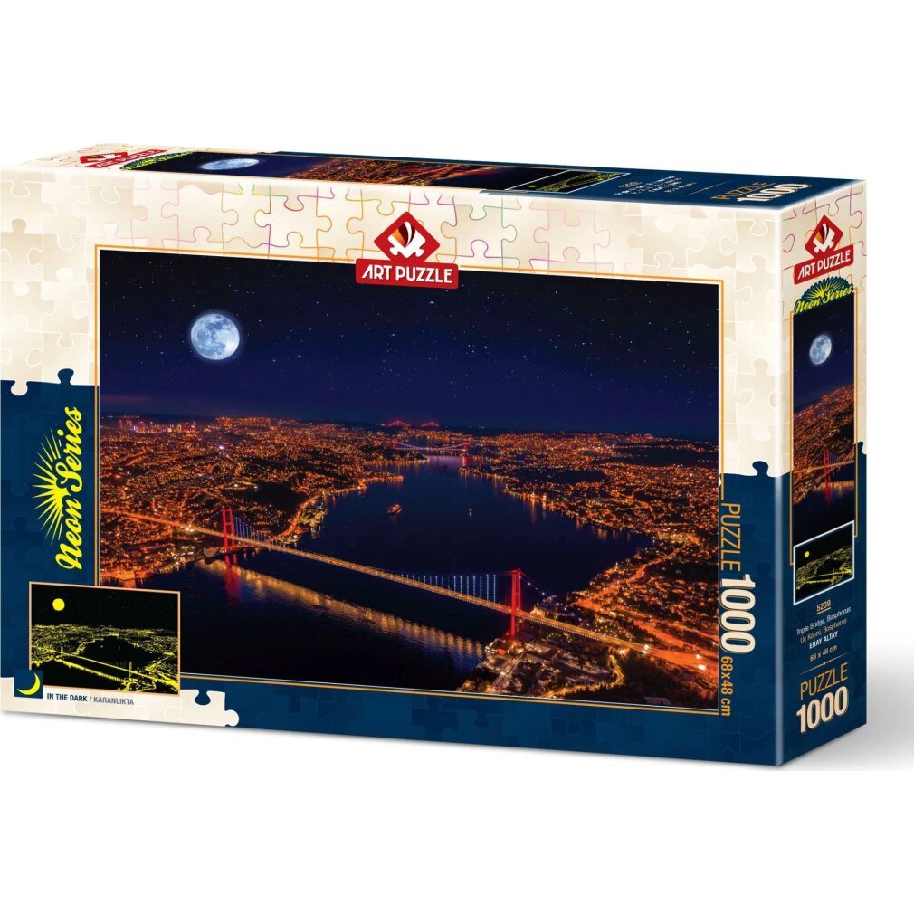 ART PUZZLE Puzzle Beleuchtetes Puzzle Drei Brücken, Bosporus 1000 Teile, Puzzleteile