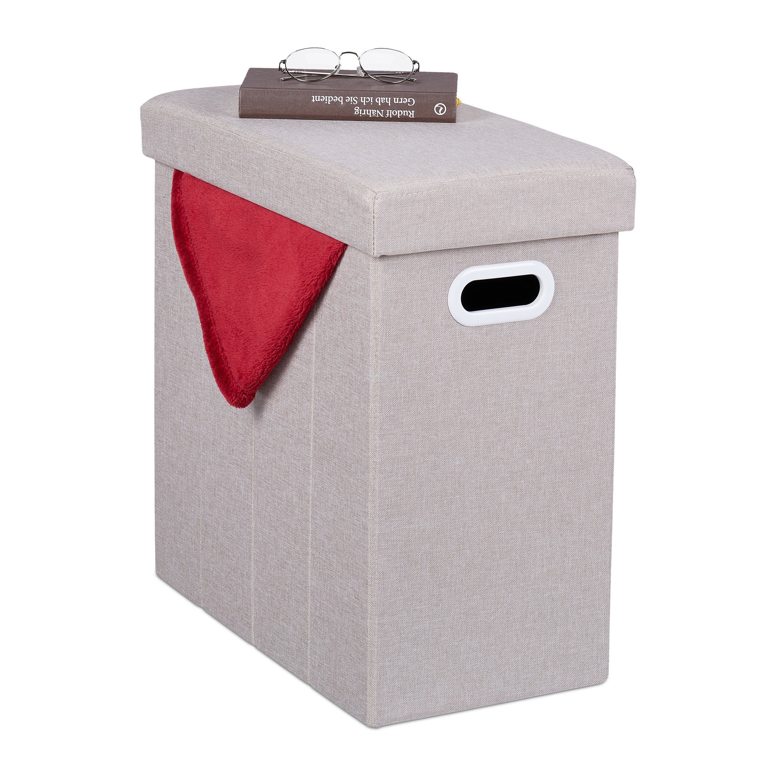 relaxdays Sitzhocker mit Stauraum beige günstig online kaufen