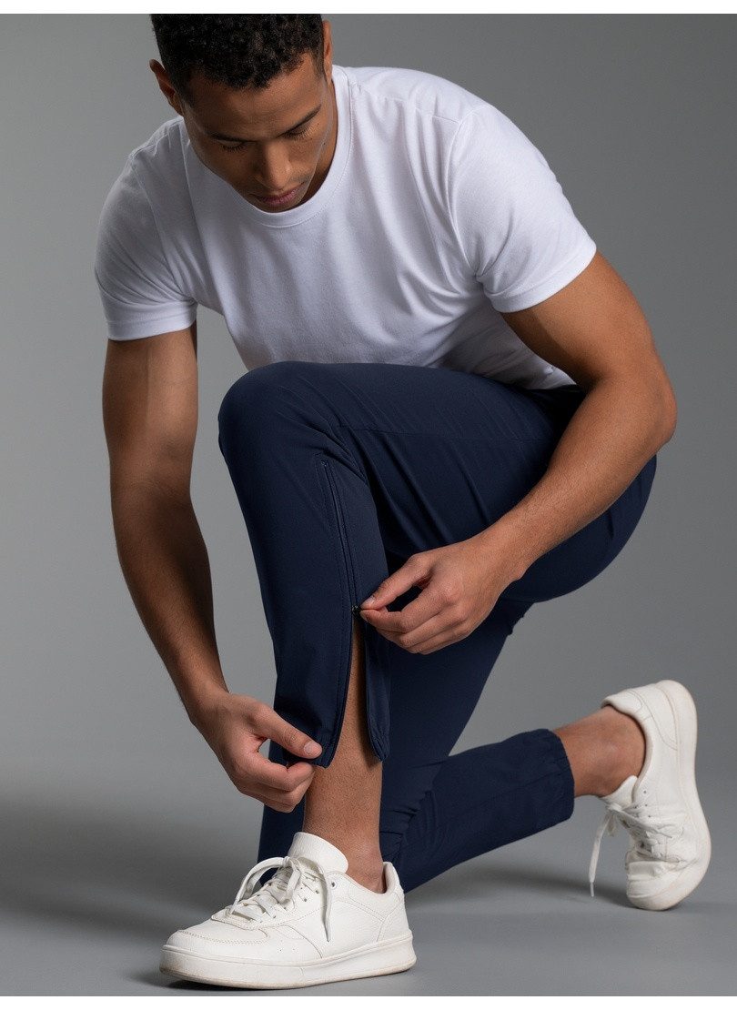 Trigema Jerseyhose TRIGEMA Freizeithose mit Bein-Reißverschluss (1-tlg)