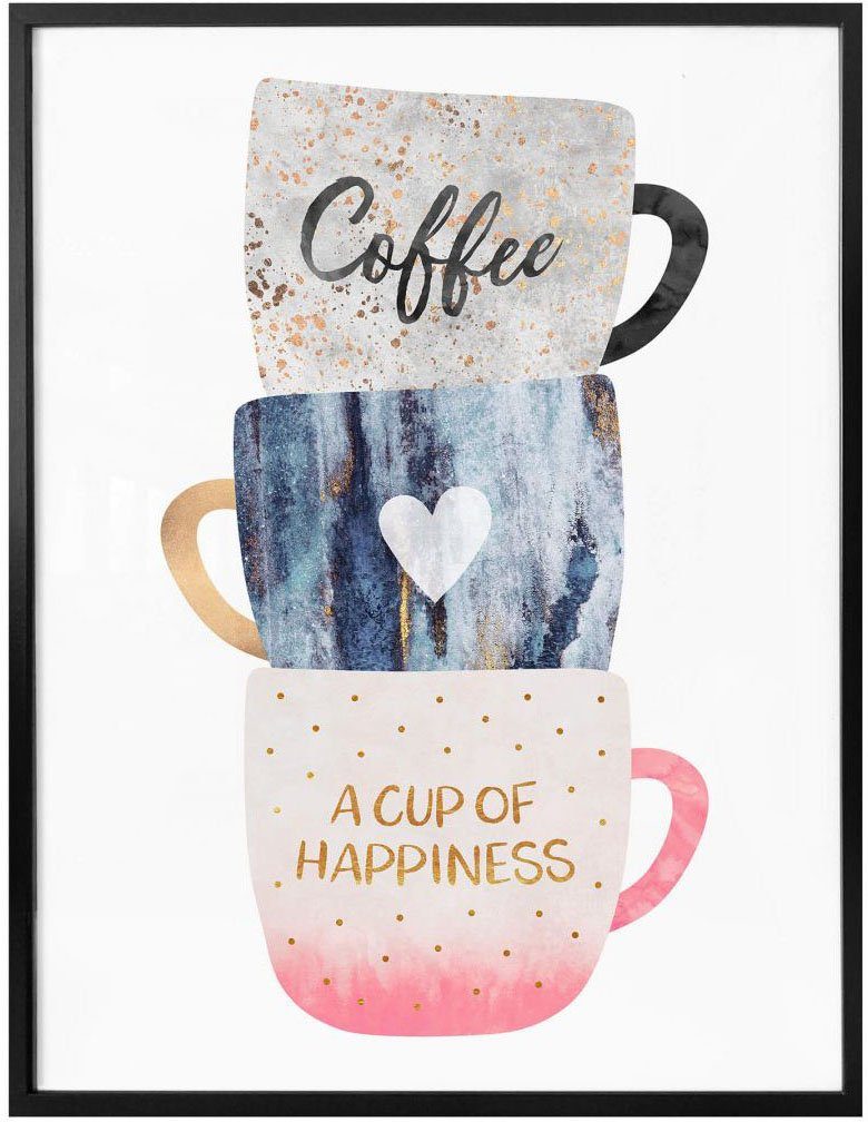 Wall-Art of Schriftzug happiness, St) cup Poster A (1