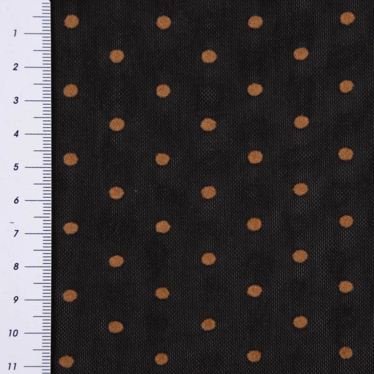 SCHÖNER LEBEN. Stoff Tüll Mesh Stretch extraweich mit Flock Punkte schwarz braun 1,4m, pflegeleicht