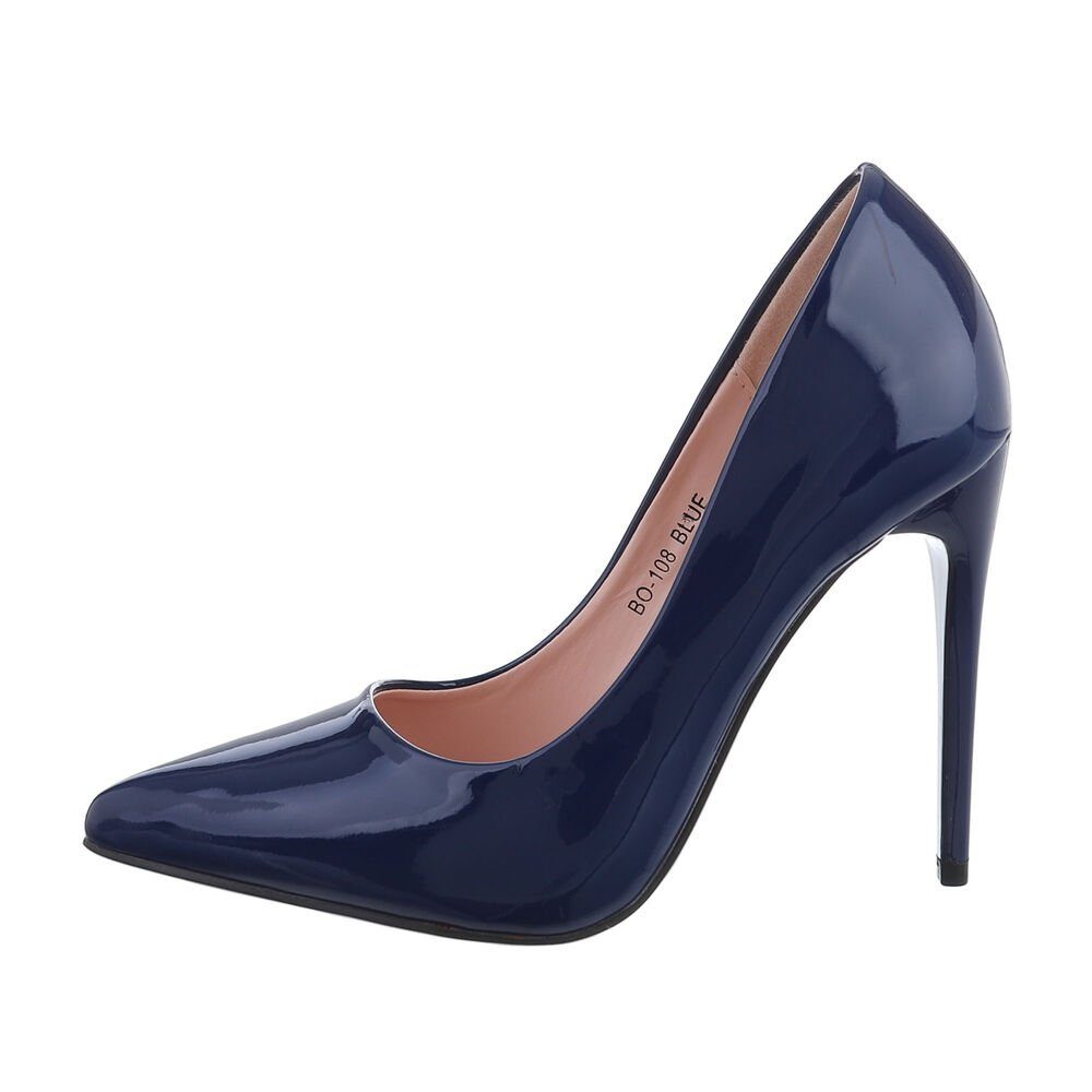 Ital-Design Damen Abendschuhe Elegant High-Heel-Pumps Pfennig-/Stilettoabsatz High Heel Pumps in Dunkelblau