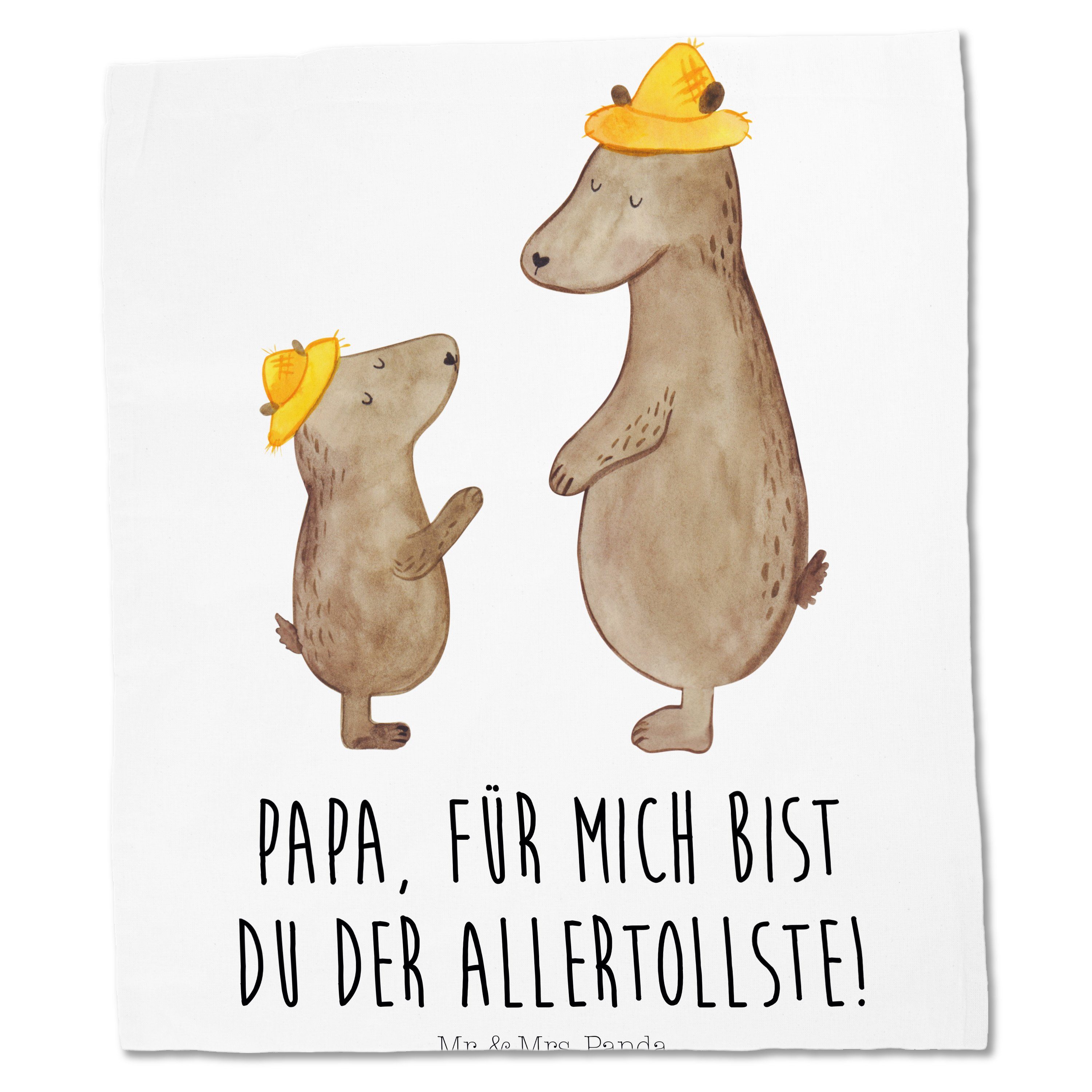 & Tragetasche Stoffbeutel - Hut Vater, Bären - mit Panda Weiß bester Mr. Schwester, Mrs. Geschenk, (1-tlg)