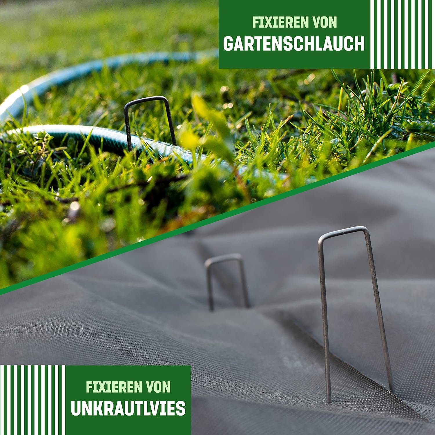 GardenGloss Bodenanker Erdanker aus Stahl Ø2.7mm - 150mm x 25mm zur Befestigung, (25-St), Spitze Enden – Bild 5 von 5