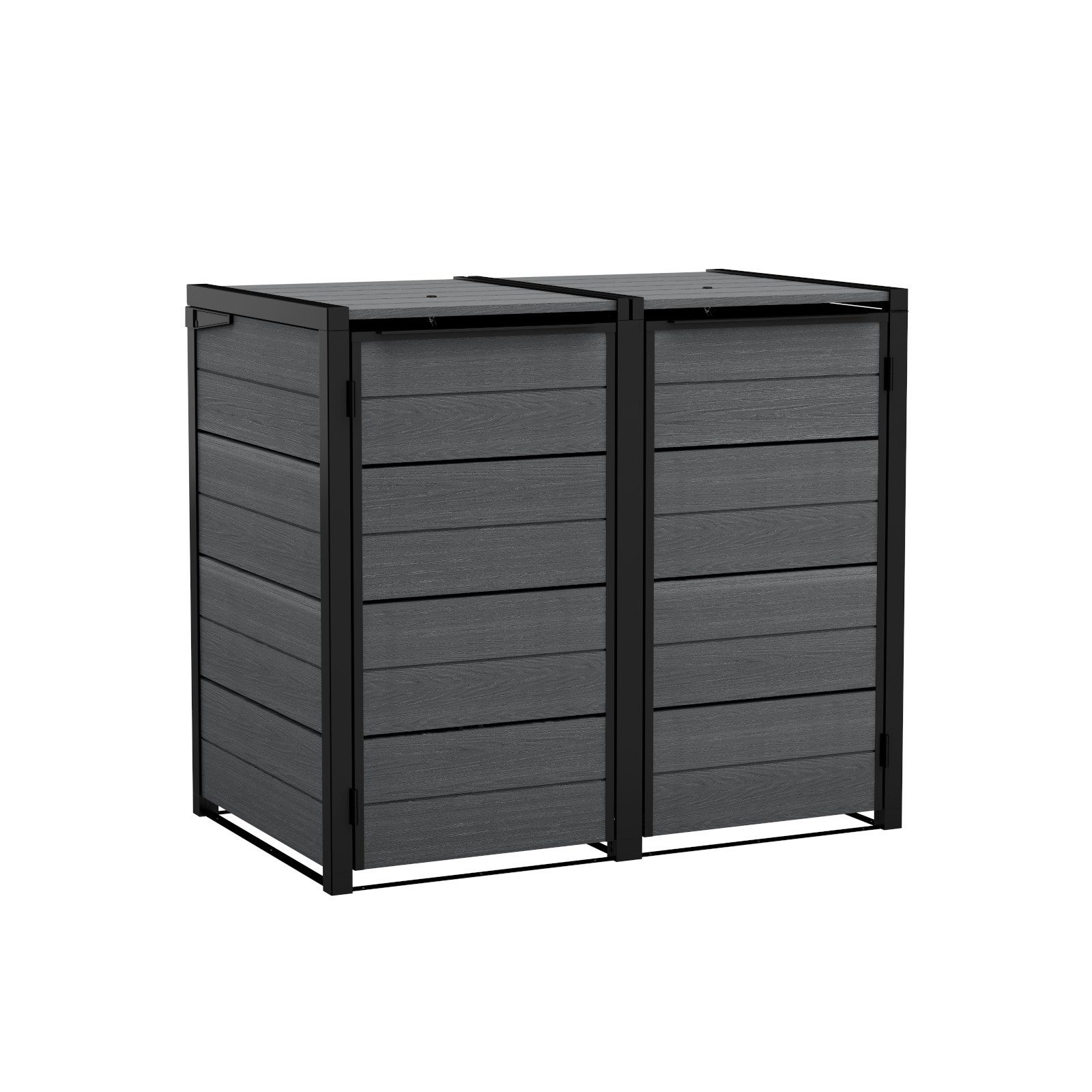 Keter Mülltonnenbox "Hide Away" 240 - 1200 Liter Anthrazit, Holzoptik, nathlos erweiterbar
