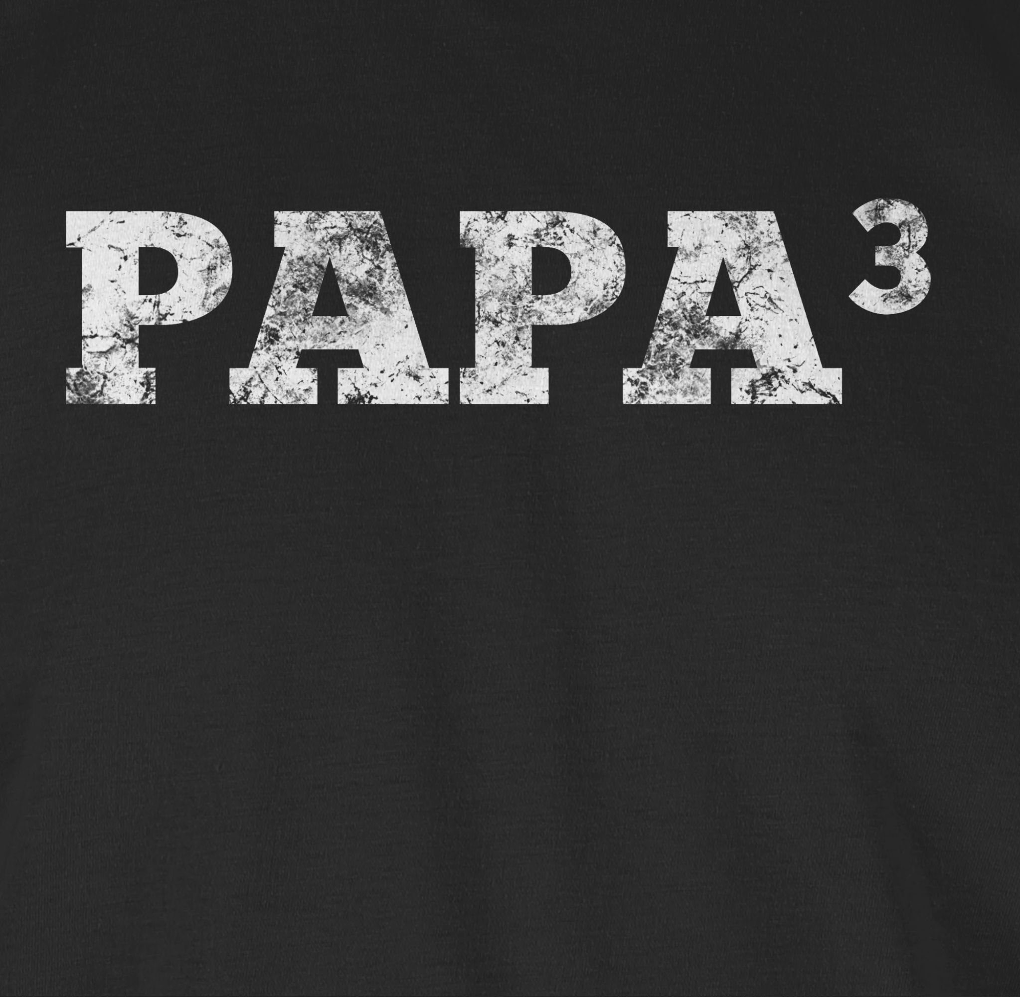 Schwarz Papa T-Shirt Papa für I 3 2 3-Fach Kinder Shirtracer Geschenk Vatertag