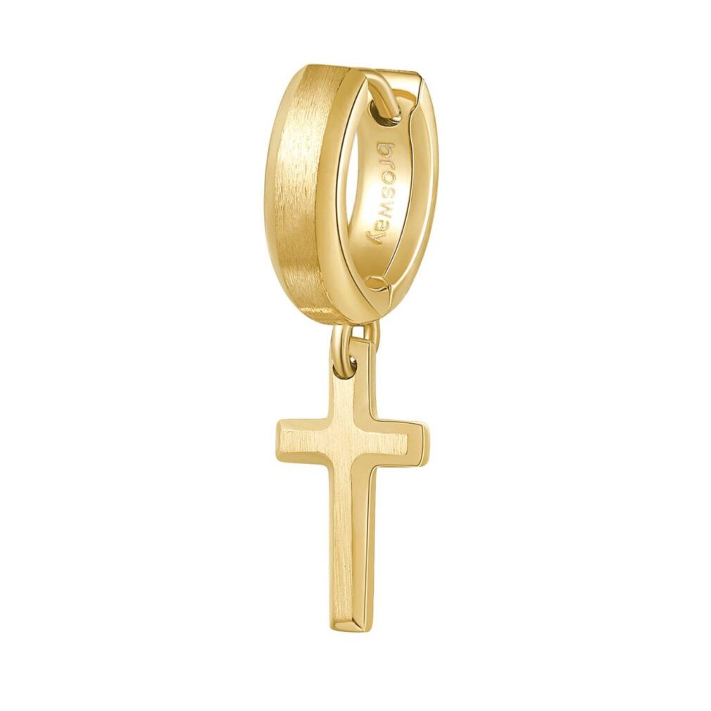 Brosway Ohrring-Set Modern gold-plated single earrings Cross Ink BIK29