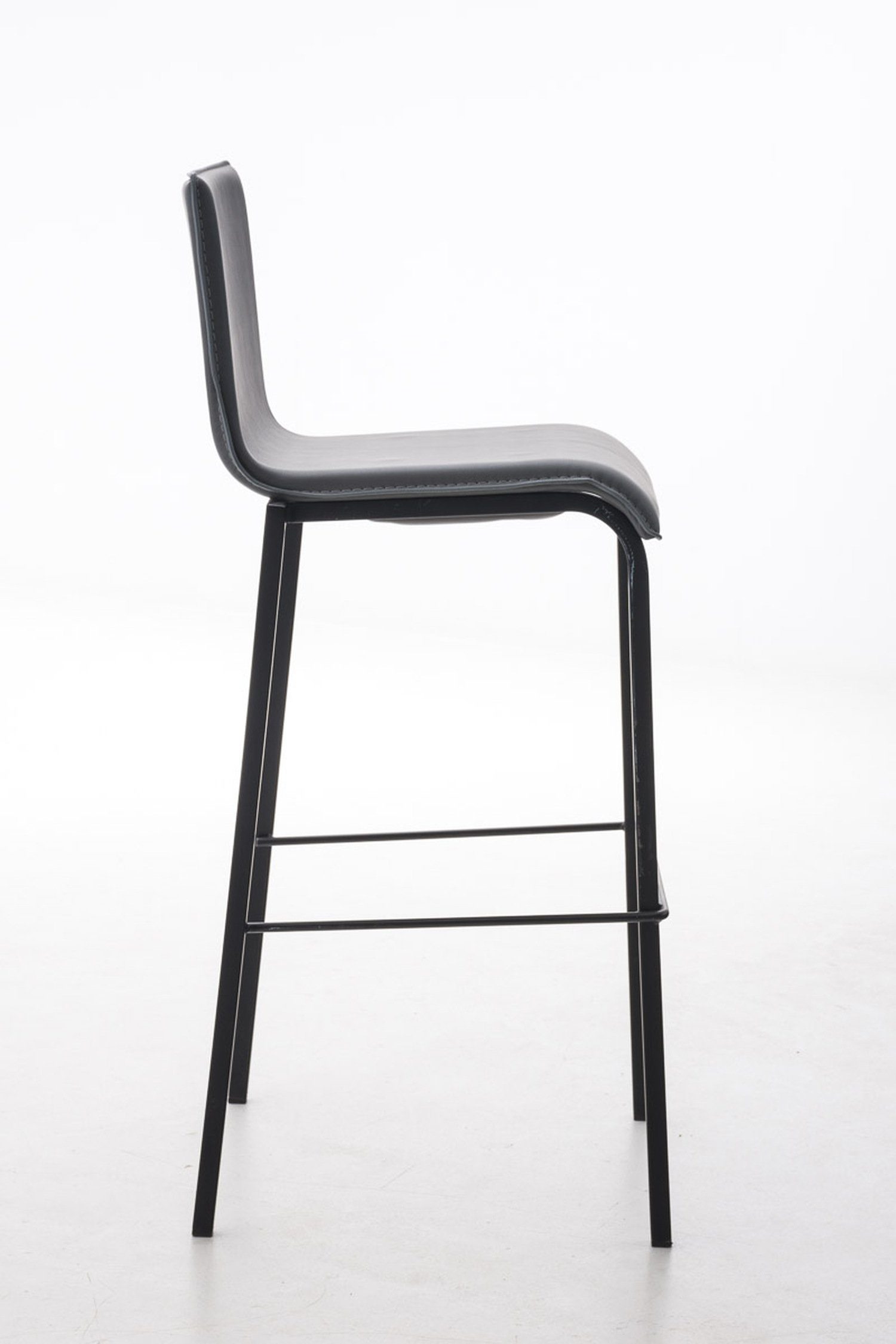 Barhocker Fußstütze Sitzfläche: Theke & Hocker und (mit - - matt schwarz Schwarz Gestell Kunstleder TPFLiving für Küche), Metall Rückenlehne Avon