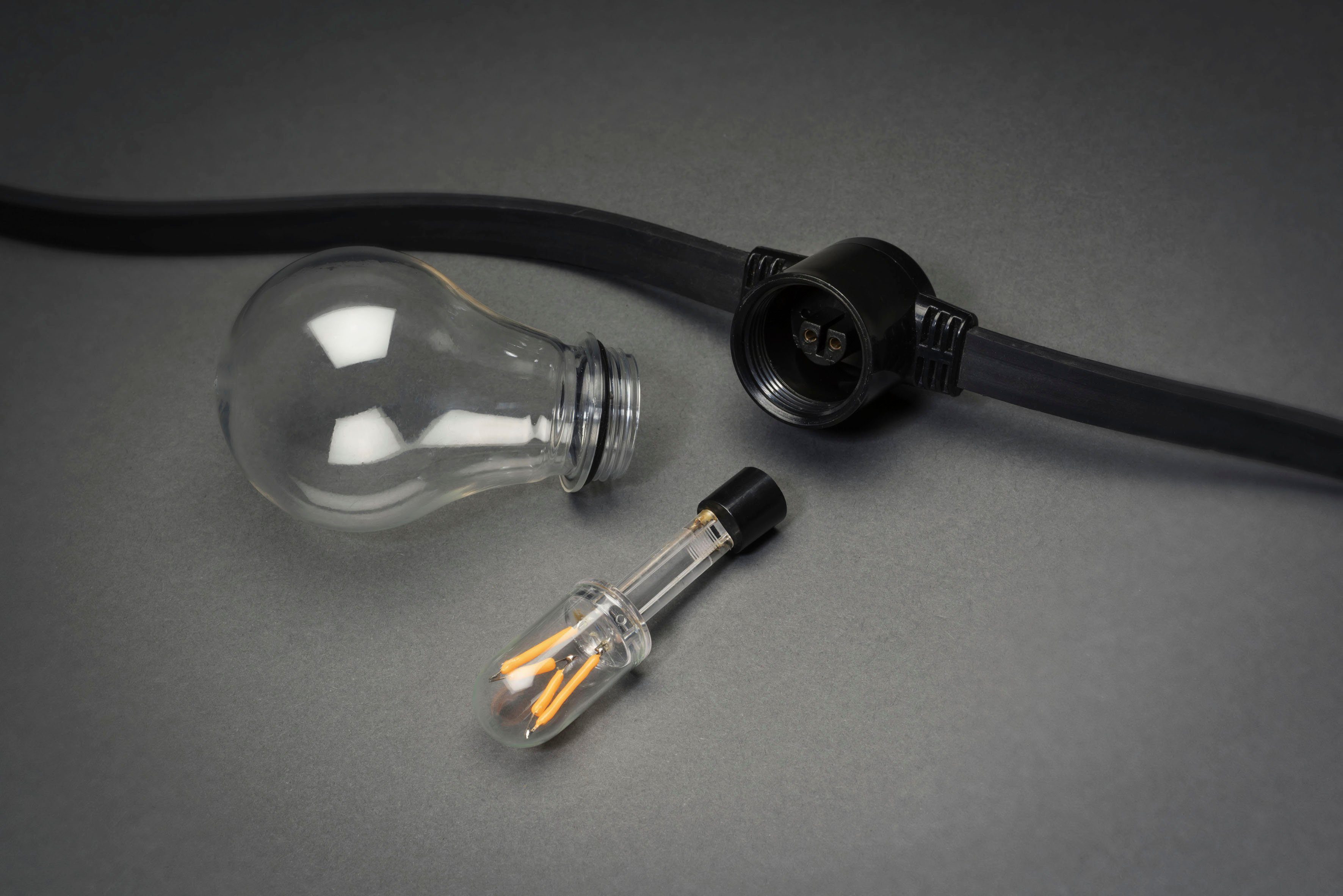 KONSTSMIDE LED-Lichterkette LED Solar Biergartenkette, 10 bernsteinfarbene günstig online kaufen