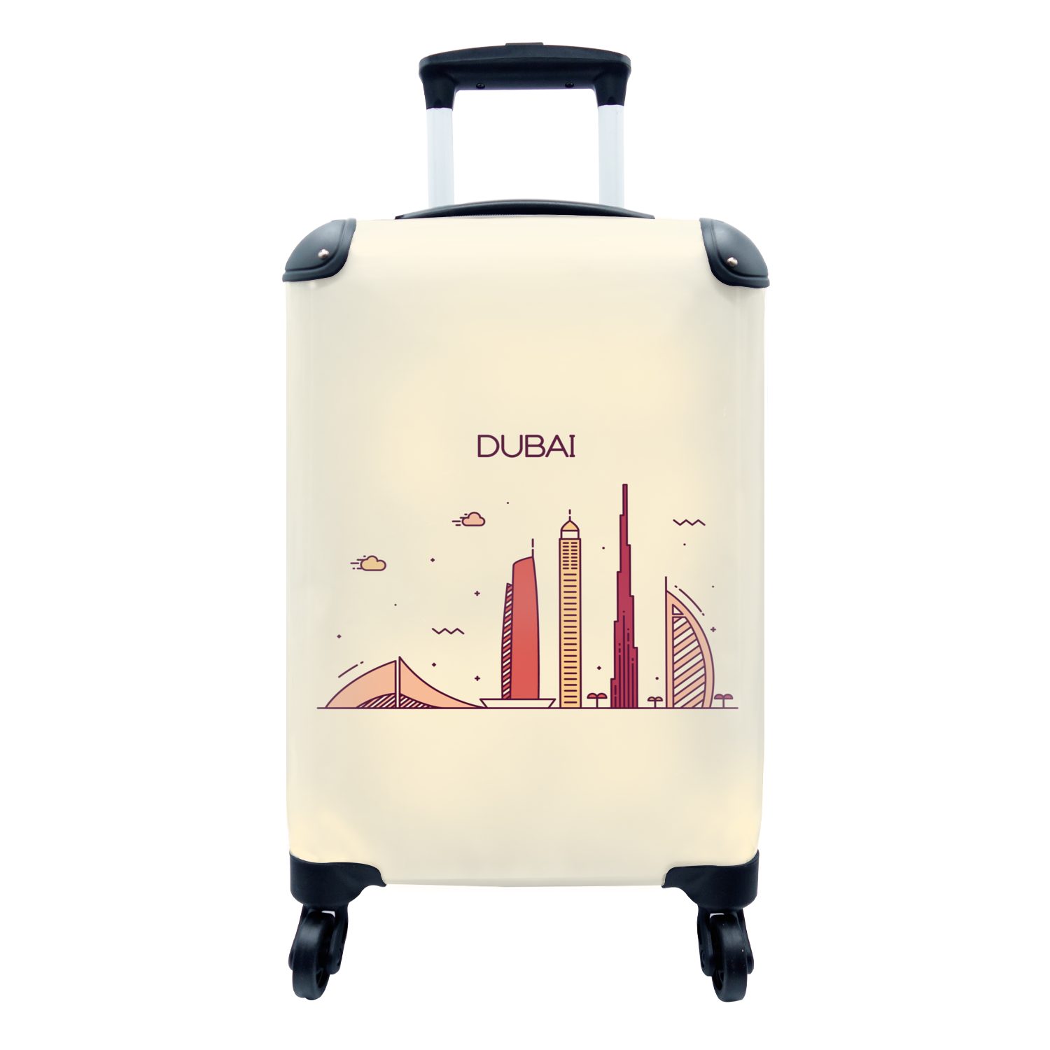 4 rollen, Handgepäckkoffer mit Skyline Rollen, - Trolley, Reisekoffer Reisetasche für MuchoWow Handgepäck - Asien Dubai, Ferien,