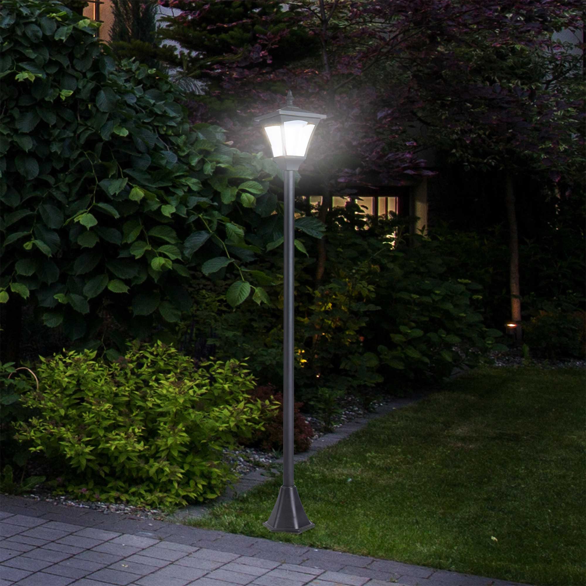FELIXLEO LED Solarleuchte Solar Gartenlaterne LED 10 Lumen Schwarz 15x15x120cm