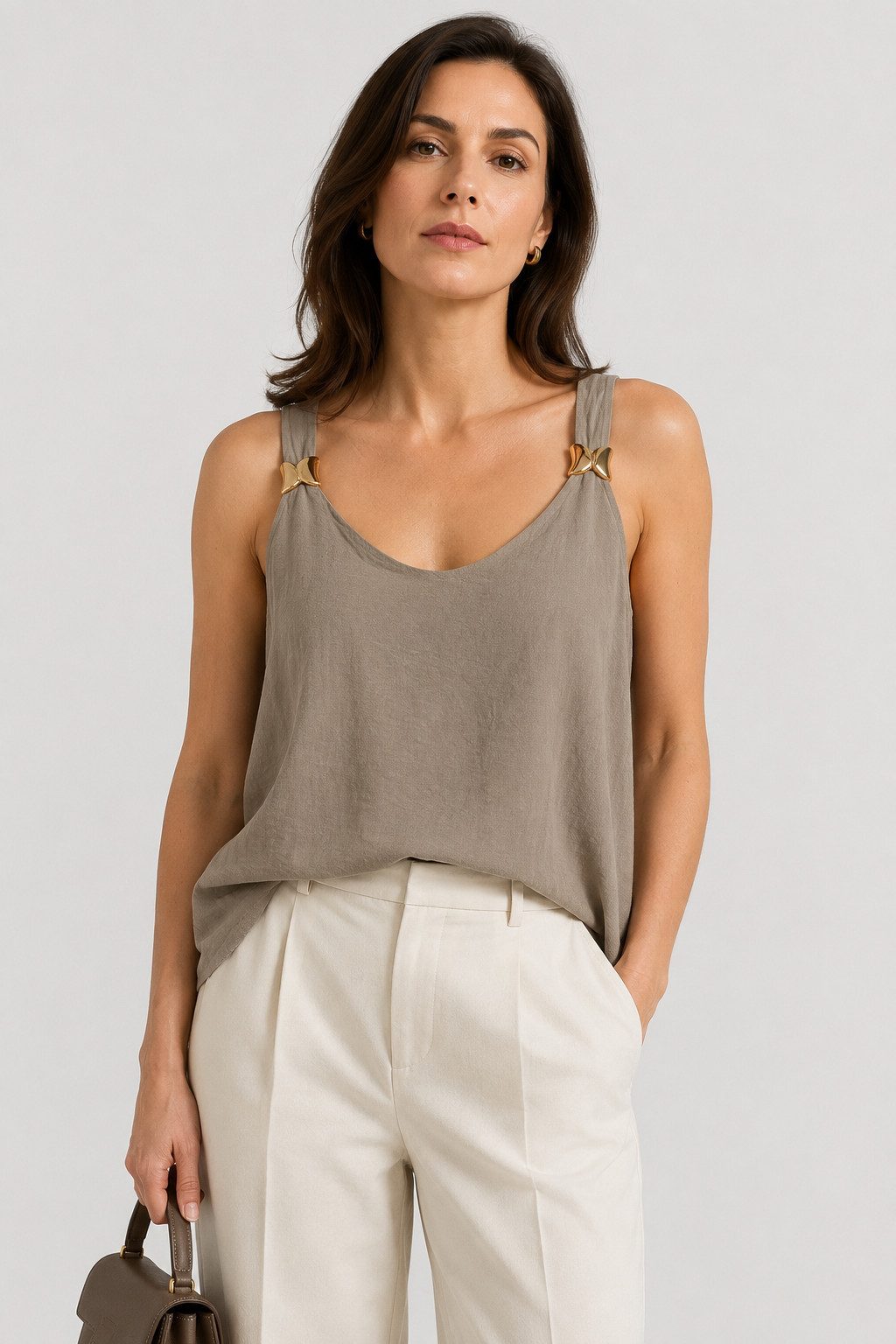 ITALY VIBES Trägertop - elegantes Ärmelloses Shirt - sommerliches Damen Top ONE SIZE, passend von Größe S bis XL