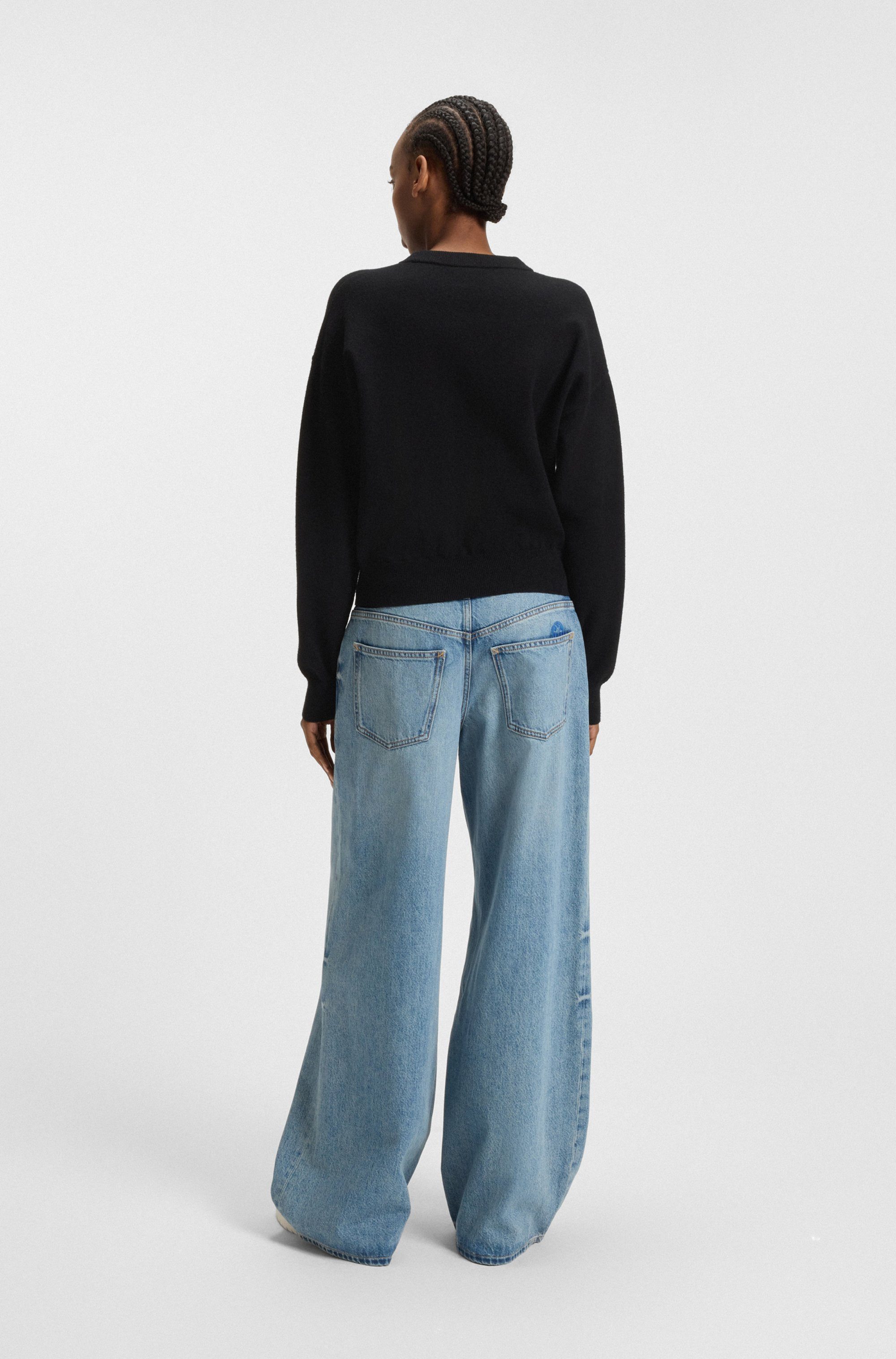 HUGO Blue Strickpullover Slogix mit Swirl-Logo