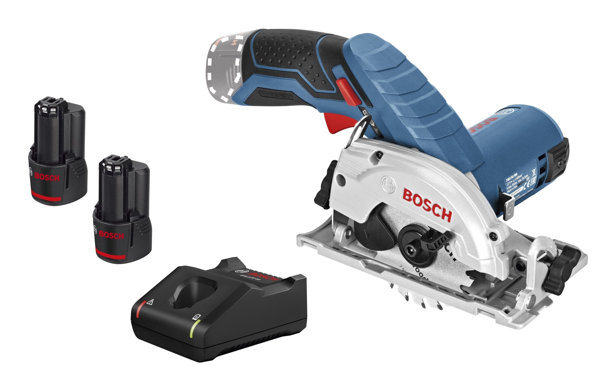 Bosch Professional Akku-Handkreissäge GKS 12V-26, Kreissäge mit 2x Akku 3 Ah - in L-BOXX 136