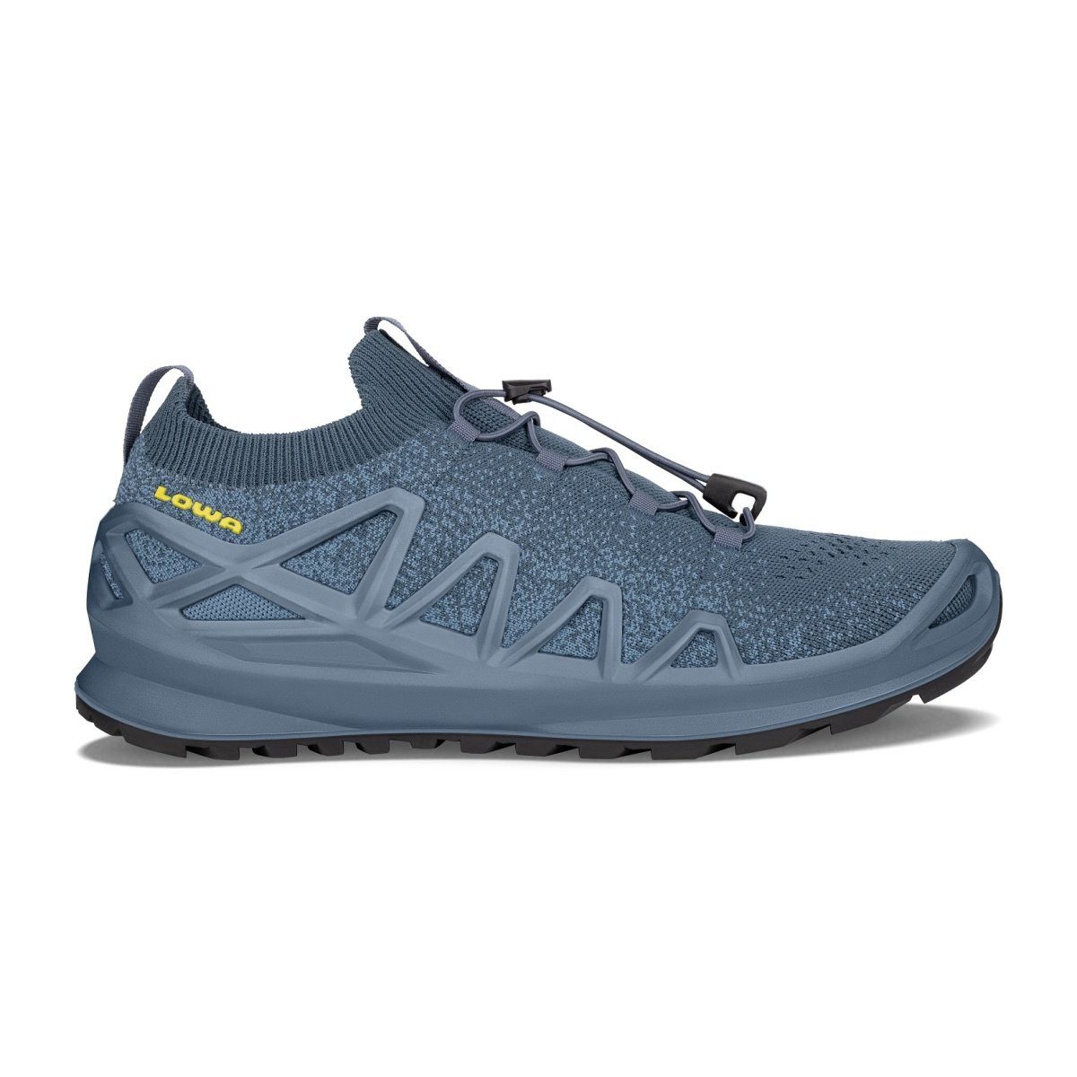Lowa Fusion Low (Strickmaterial, sockenähnlicher Einstieg) blau/senfgelb Sn günstig online kaufen