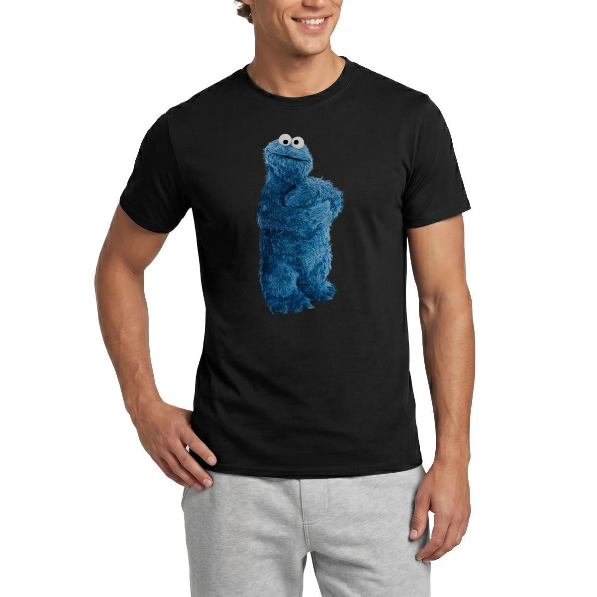 Spreadshirt T-Shirt Sesamstraße Krümelmonster Pose Männer T-Shirt (1-tlg)