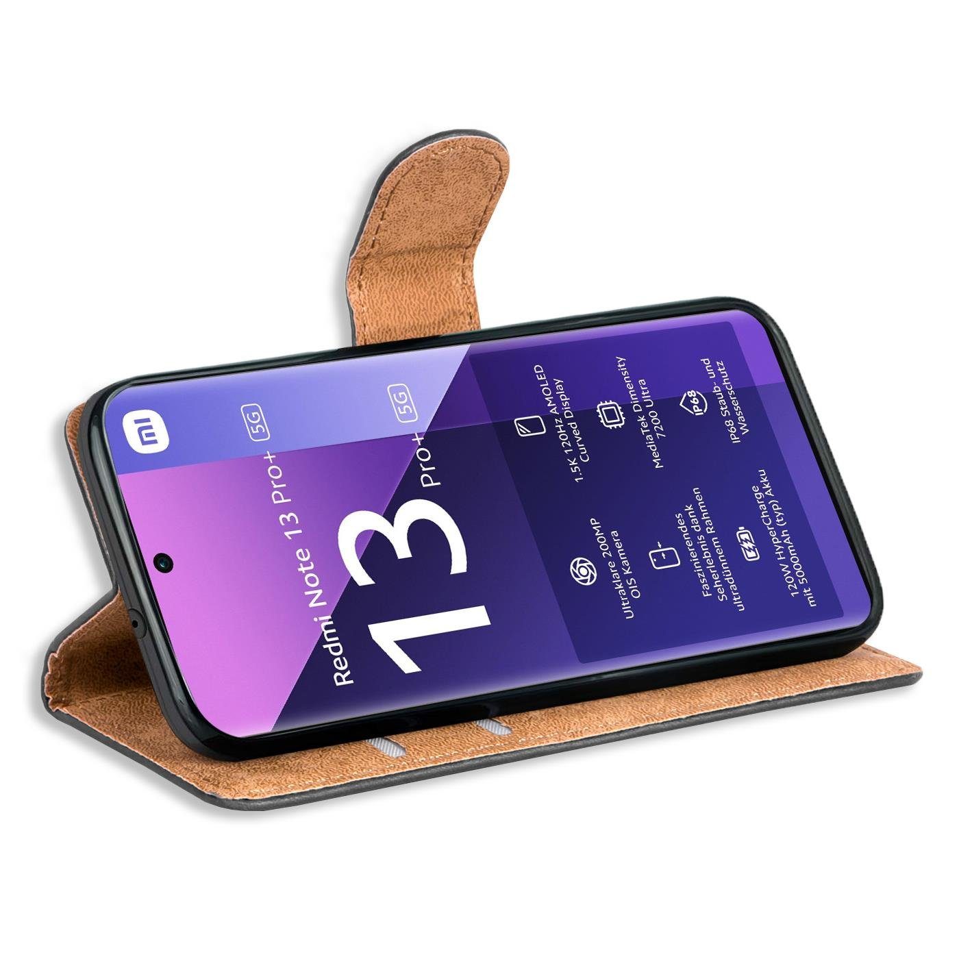 CoolGadget Handyhülle Wallet Klapp Tasche Book Case für Xiaomi Redmi Note 13 Pro+ 5G 6,67 Zoll, Hülle Klapphülle Flip Cover Etui Schutzhülle – Bild 4 von 5