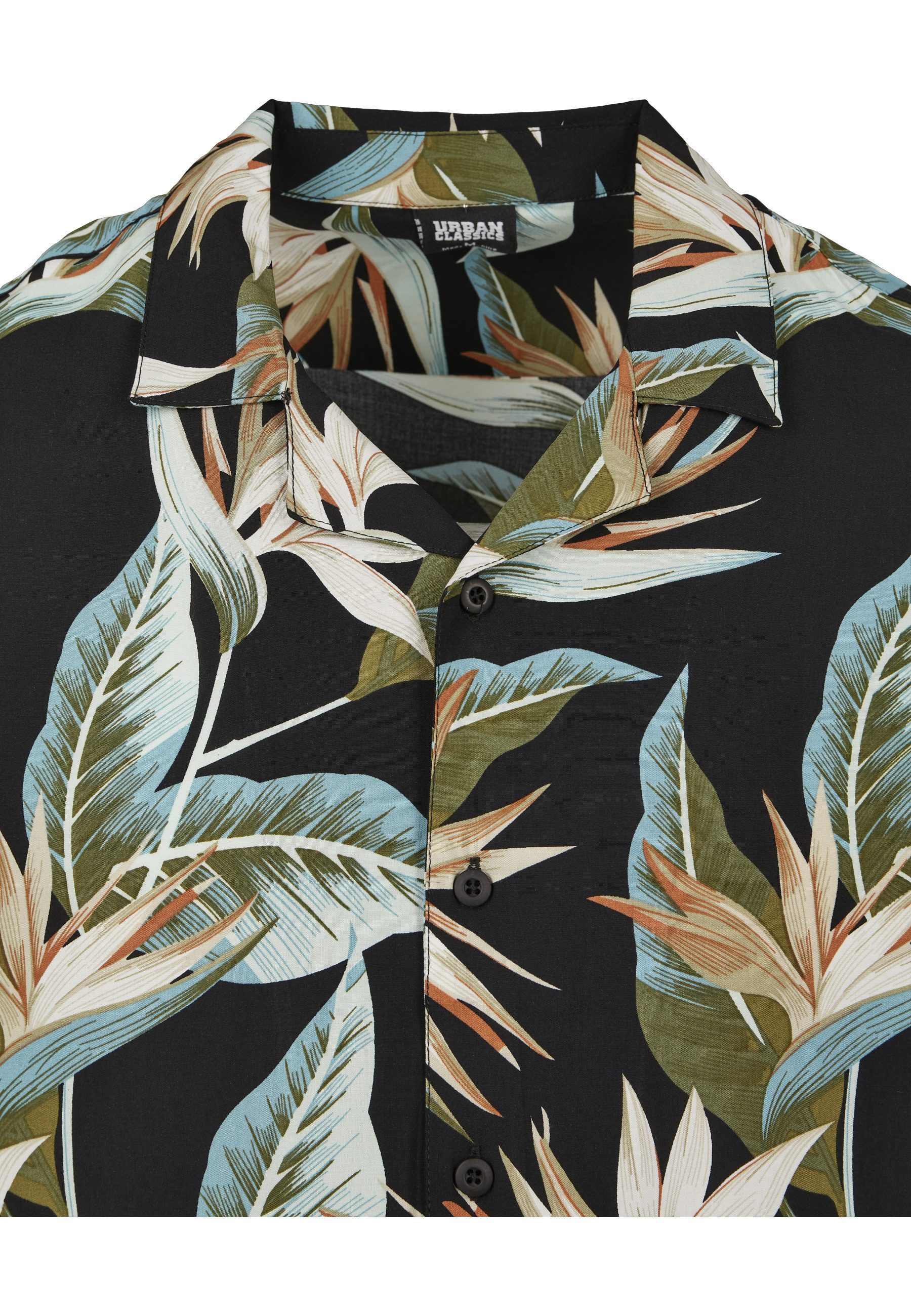 URBAN CLASSICS Langarmhemd Urban Classics Herren Blossoms Resort Shirt (1-tlg)