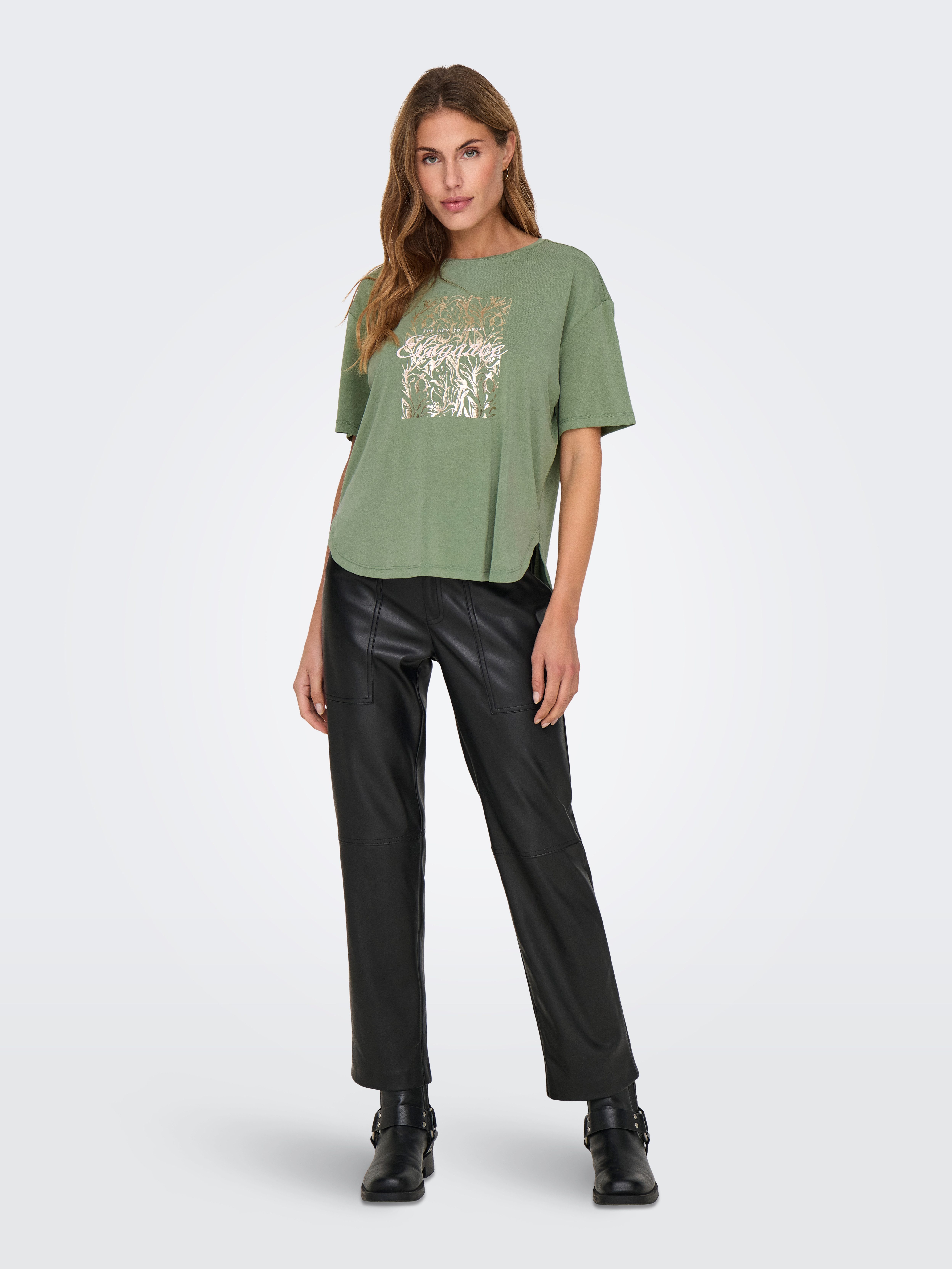 ONLY Kurzarmshirt ONLFREE LIFE S/S BOTANICAL TOP BOX JRS – Bild 3 von 5